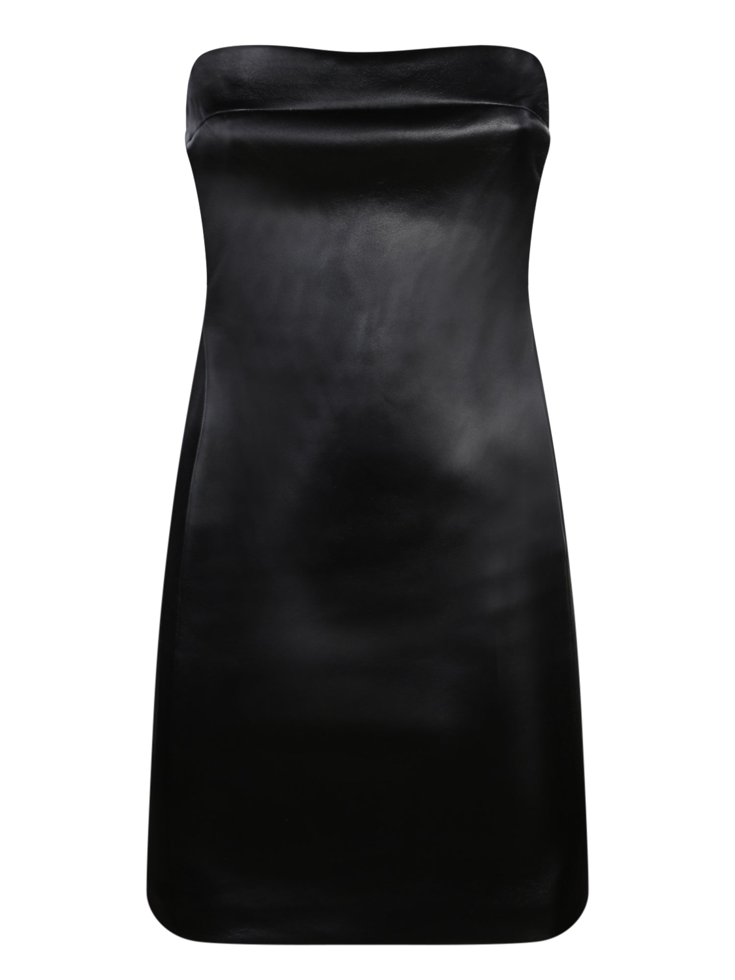 ALICE  OLIVIA 블랙 비건 레더 뷔스티에 미니 드레스