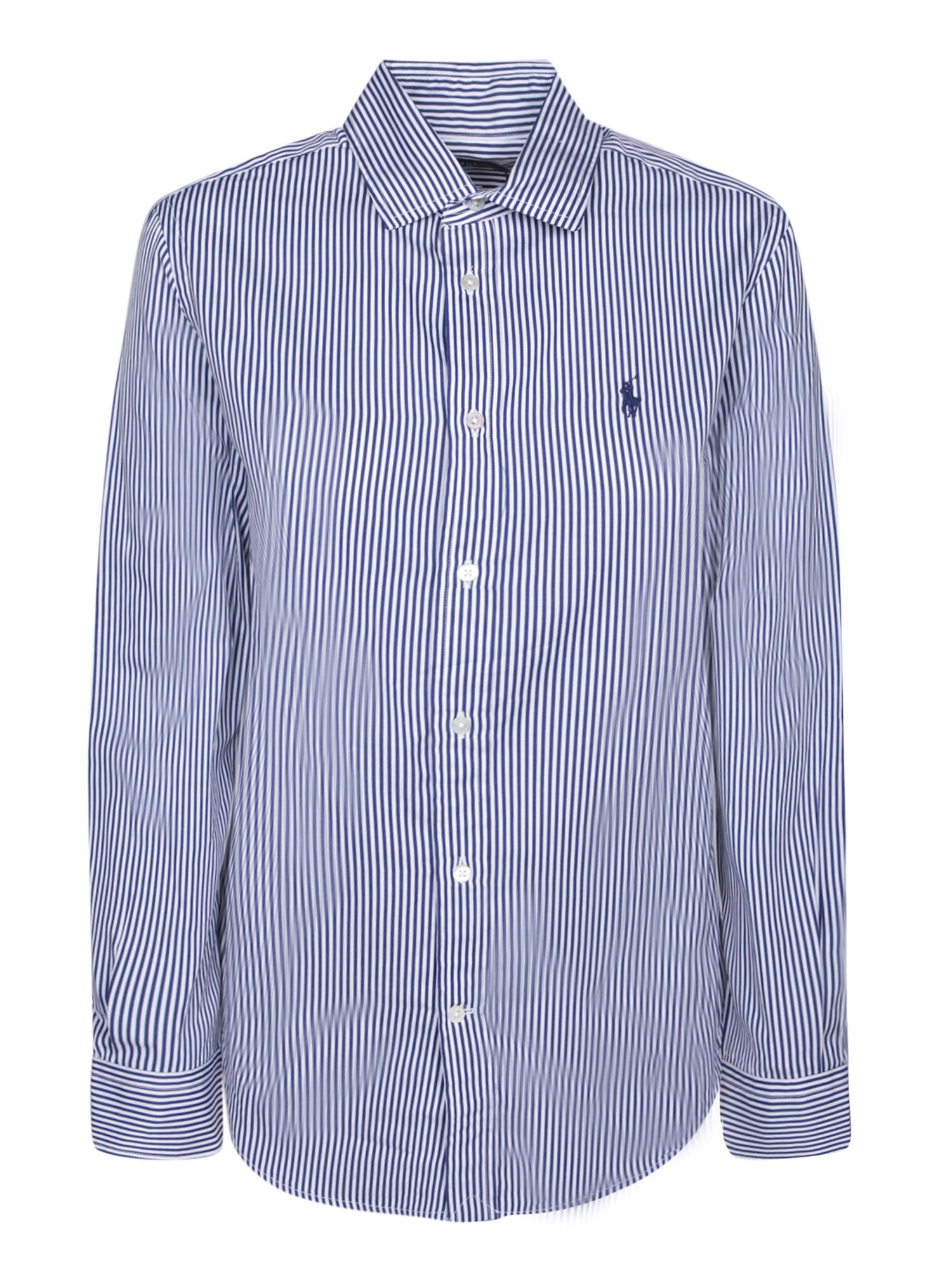 폴로 RALPH LAUREN 블루 and 화이트 스트라이프 코튼 셔츠