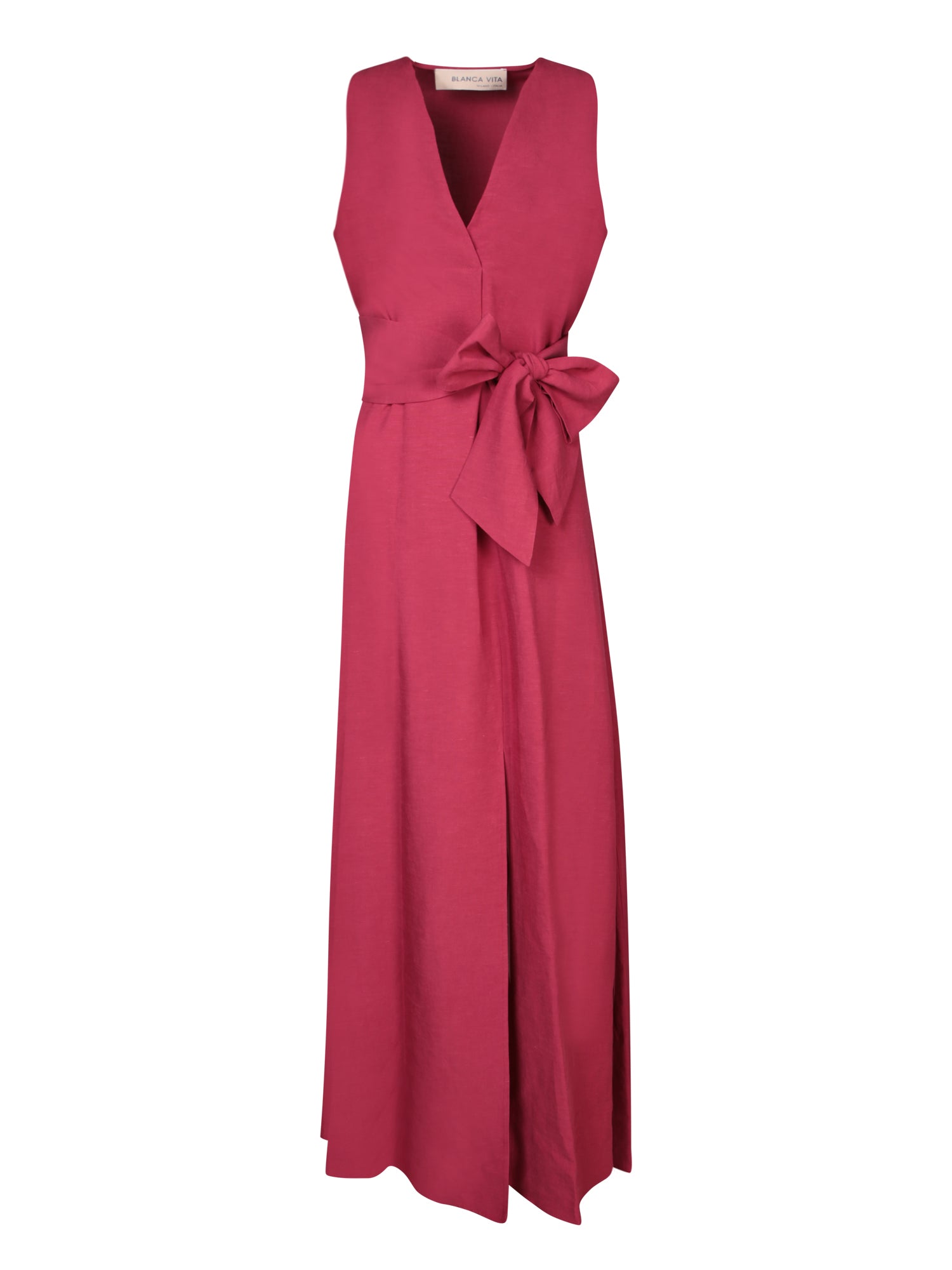 BLANCA VITA 롱 린넨 비스코스 드레스 in Indian Red