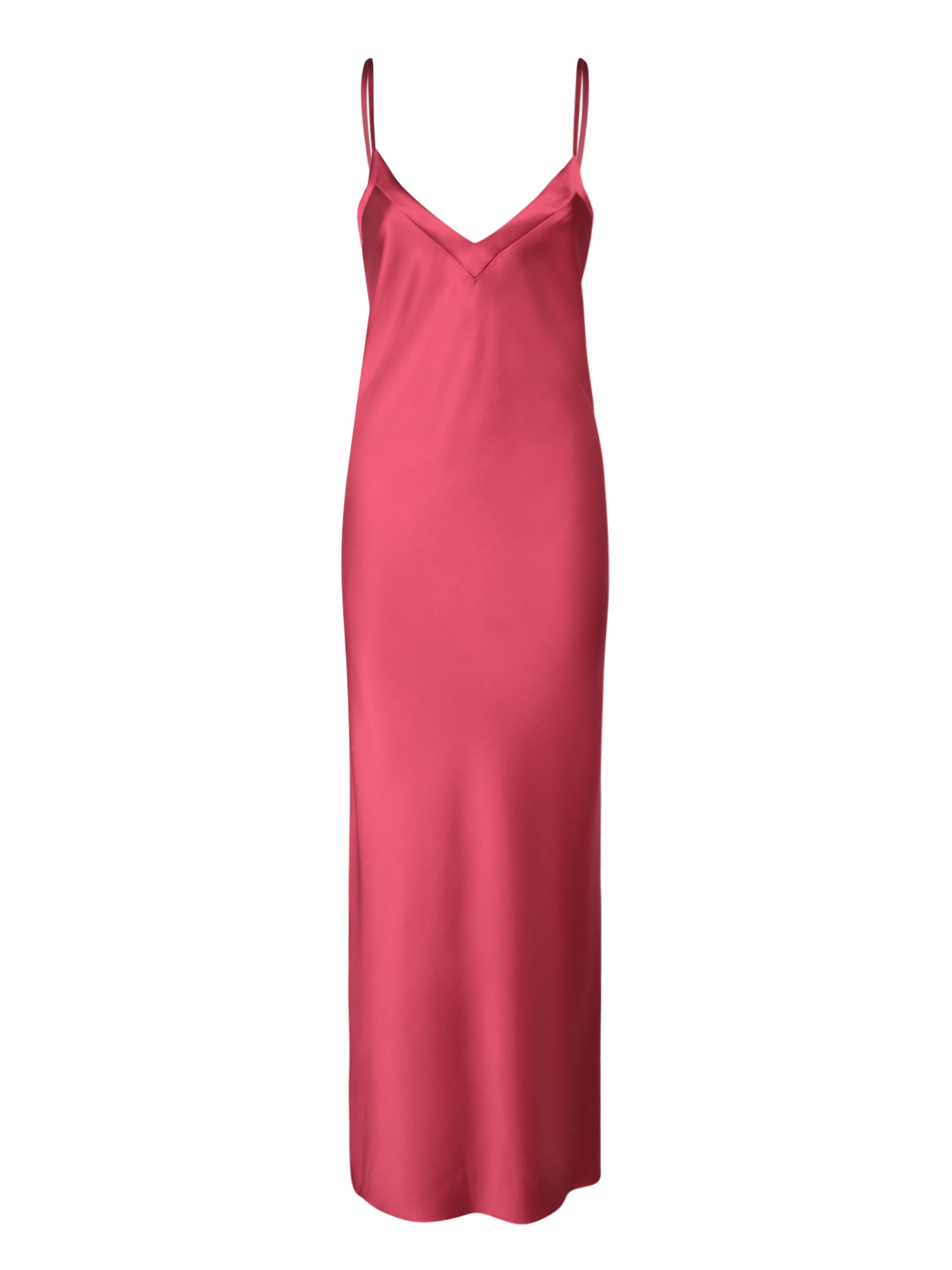 BLANCA VITA Bordeaux 샤틴 롱 슬립 드레스