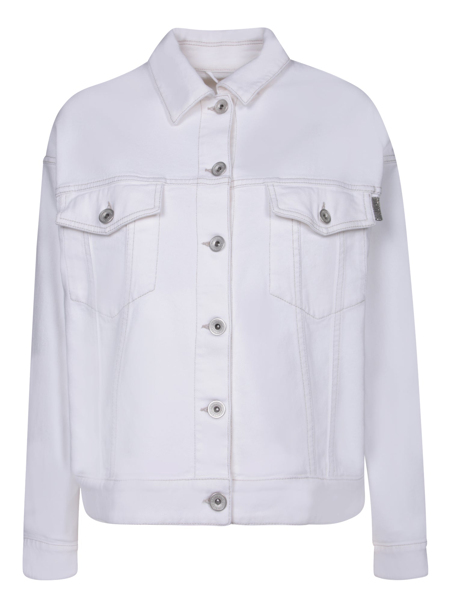 BRUNELLO CUCINELLI 화이트 쇼츠 데님 자켓