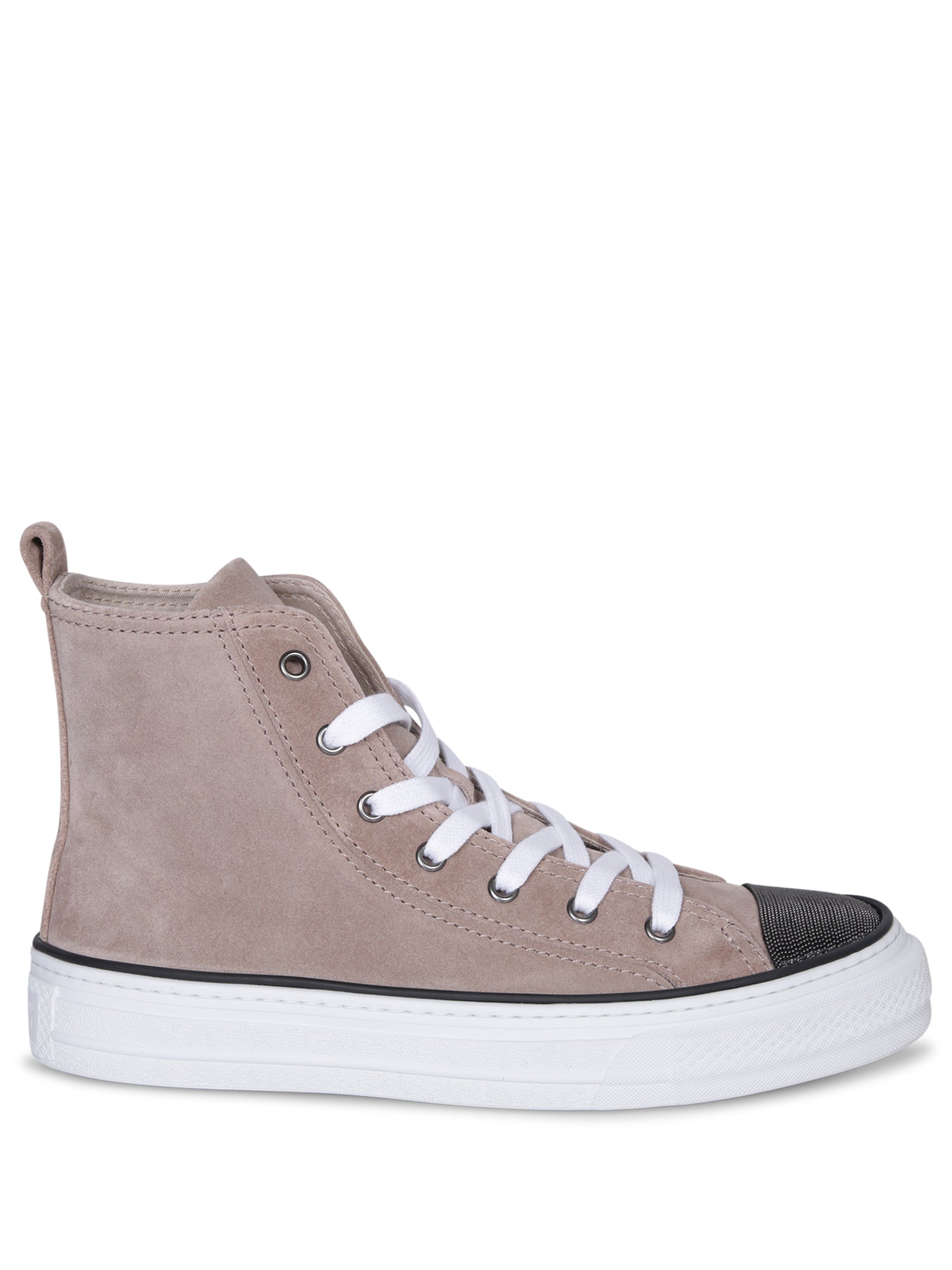 BRUNELLO CUCINELLI 브라운 레더 하이 스니커즈