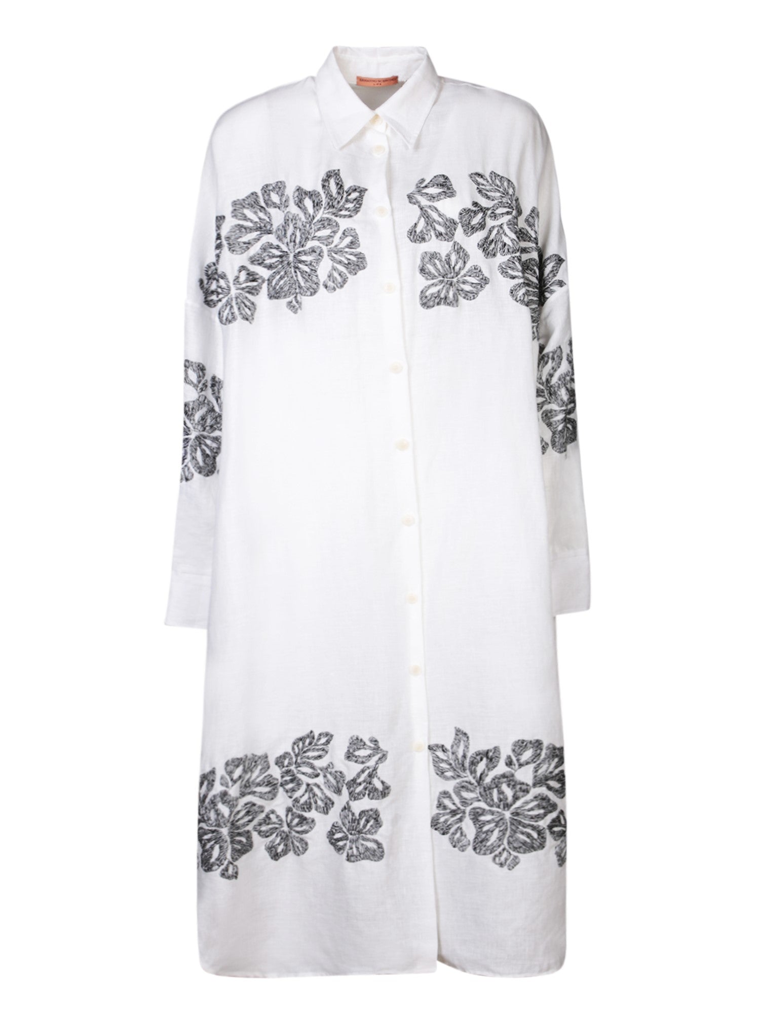 ERMANNO SCERVINO 화이트 롱 린넨 Kaftan 위드 자수