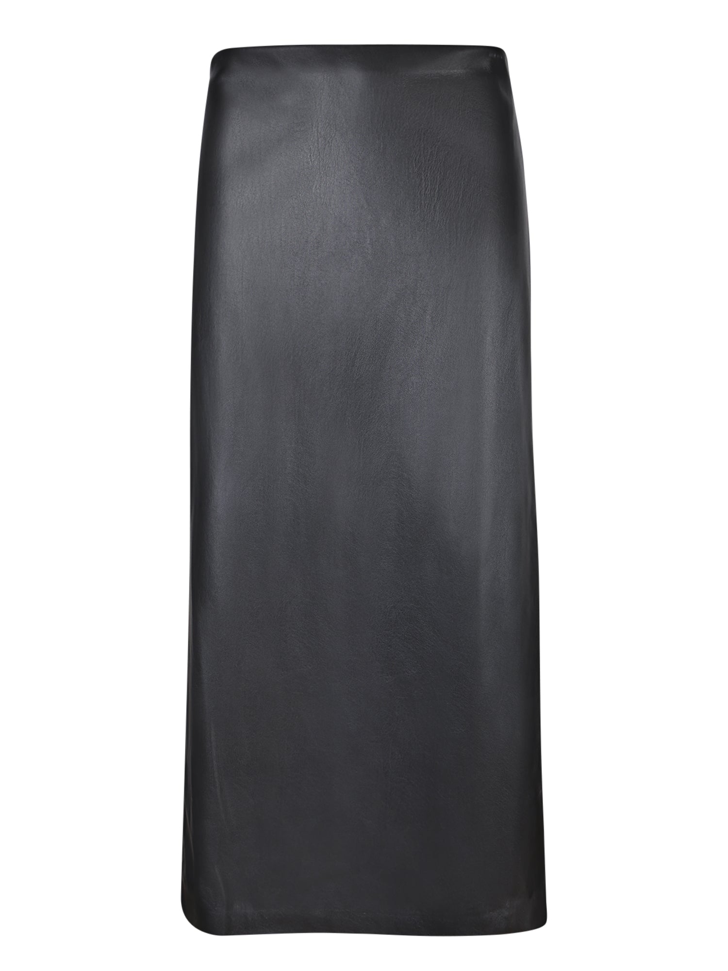 ALICE  OLIVIA 블랙 비건 레더 미디 스커트