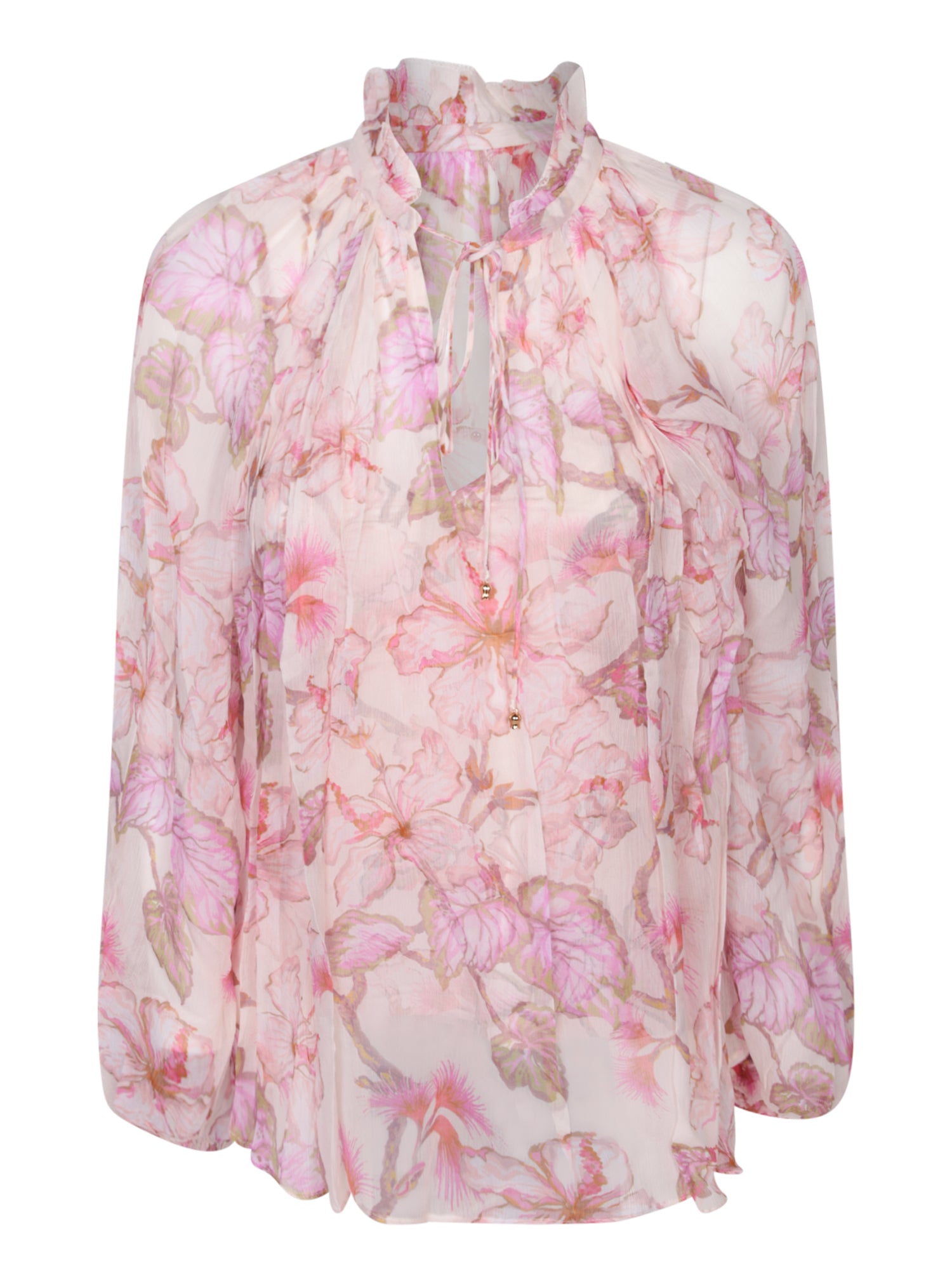 ZIMMERMANN 빌로우 비스코스 Hibiscus Coral 블라우스