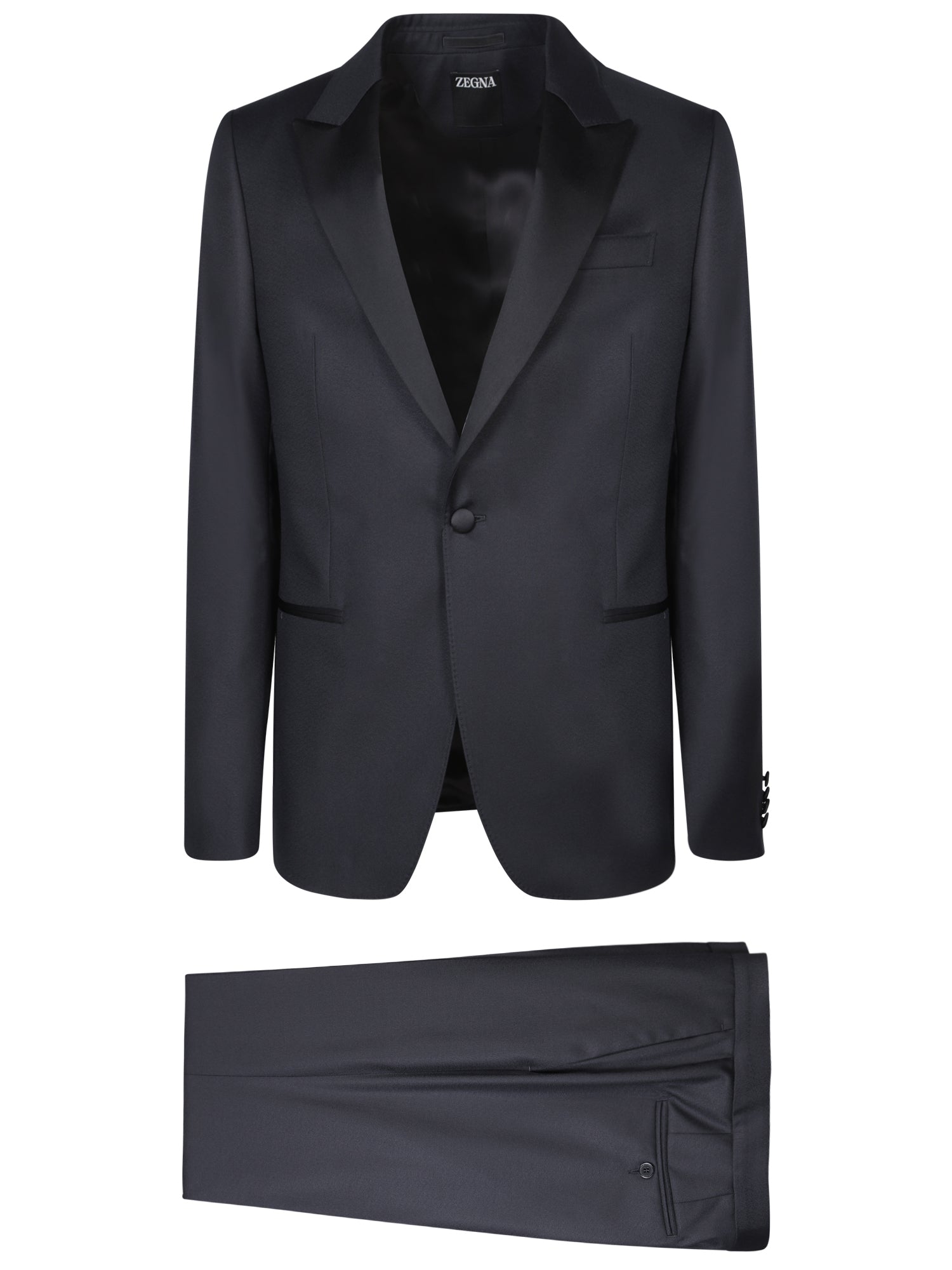 ZEGNA 블랙 울 턱시도 수트