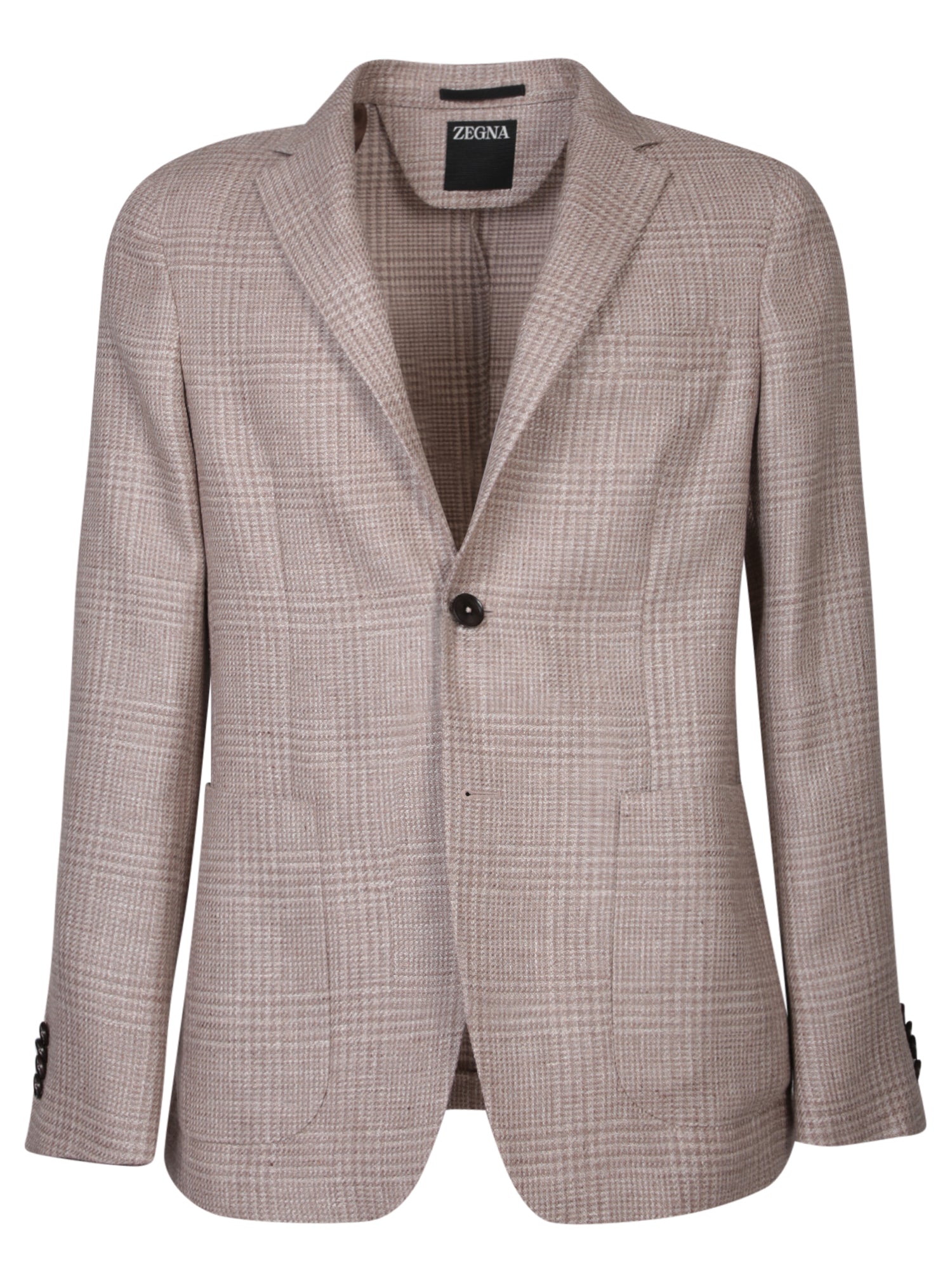 ZEGNA 울 하운드투스 자켓 in WhiteBeige