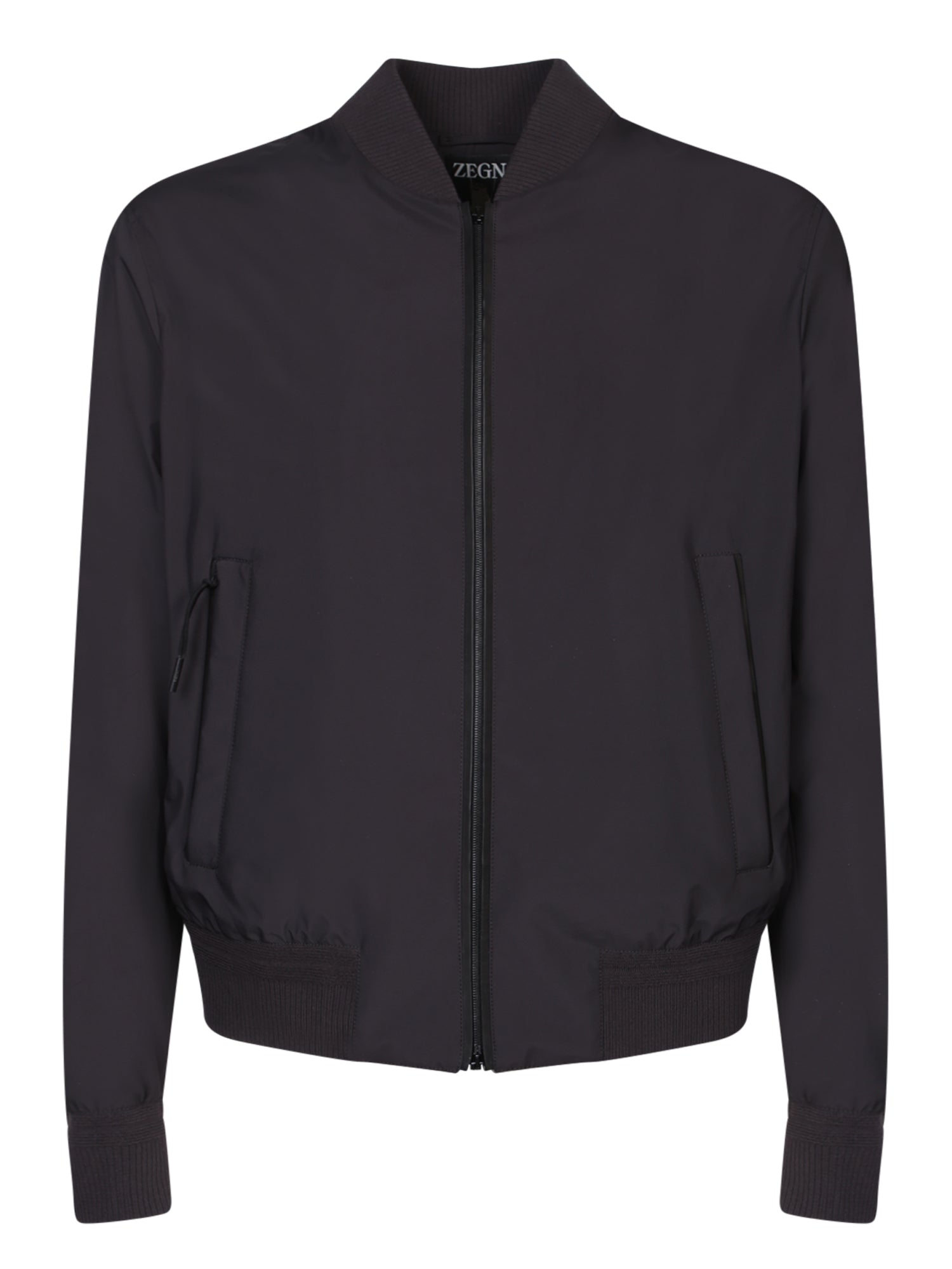 ZEGNA Stratos 나일론 봄버 자켓 in 블랙
