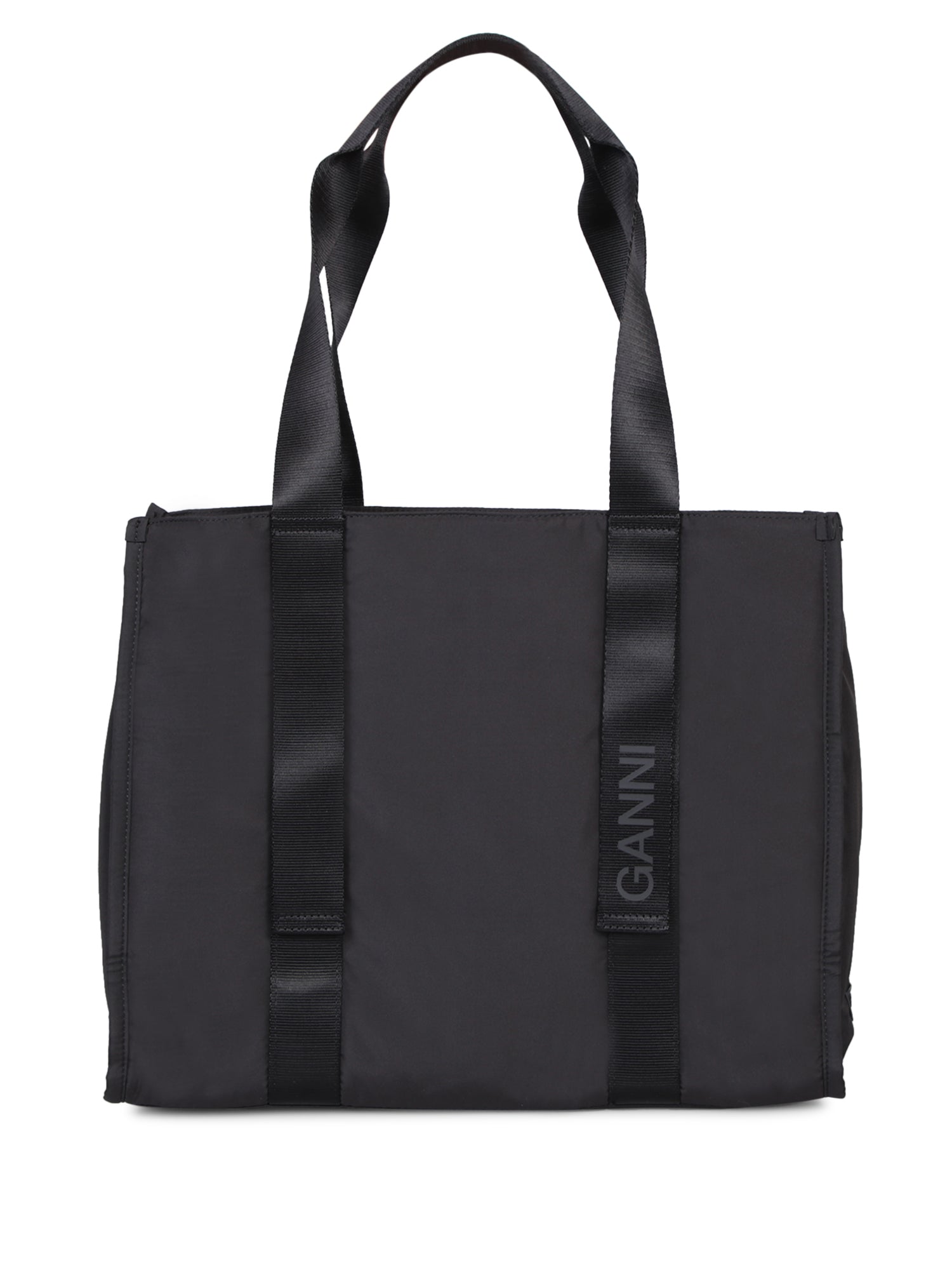 GANNI 미디엄 블랙 토트 백