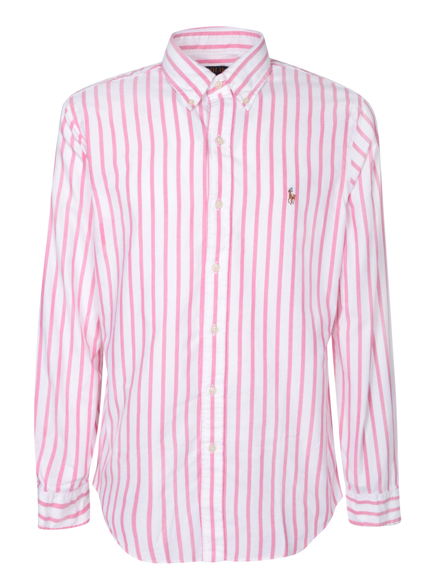 폴로 RALPH LAUREN PinkWhite 스트라이프 옥스퍼드 셔츠