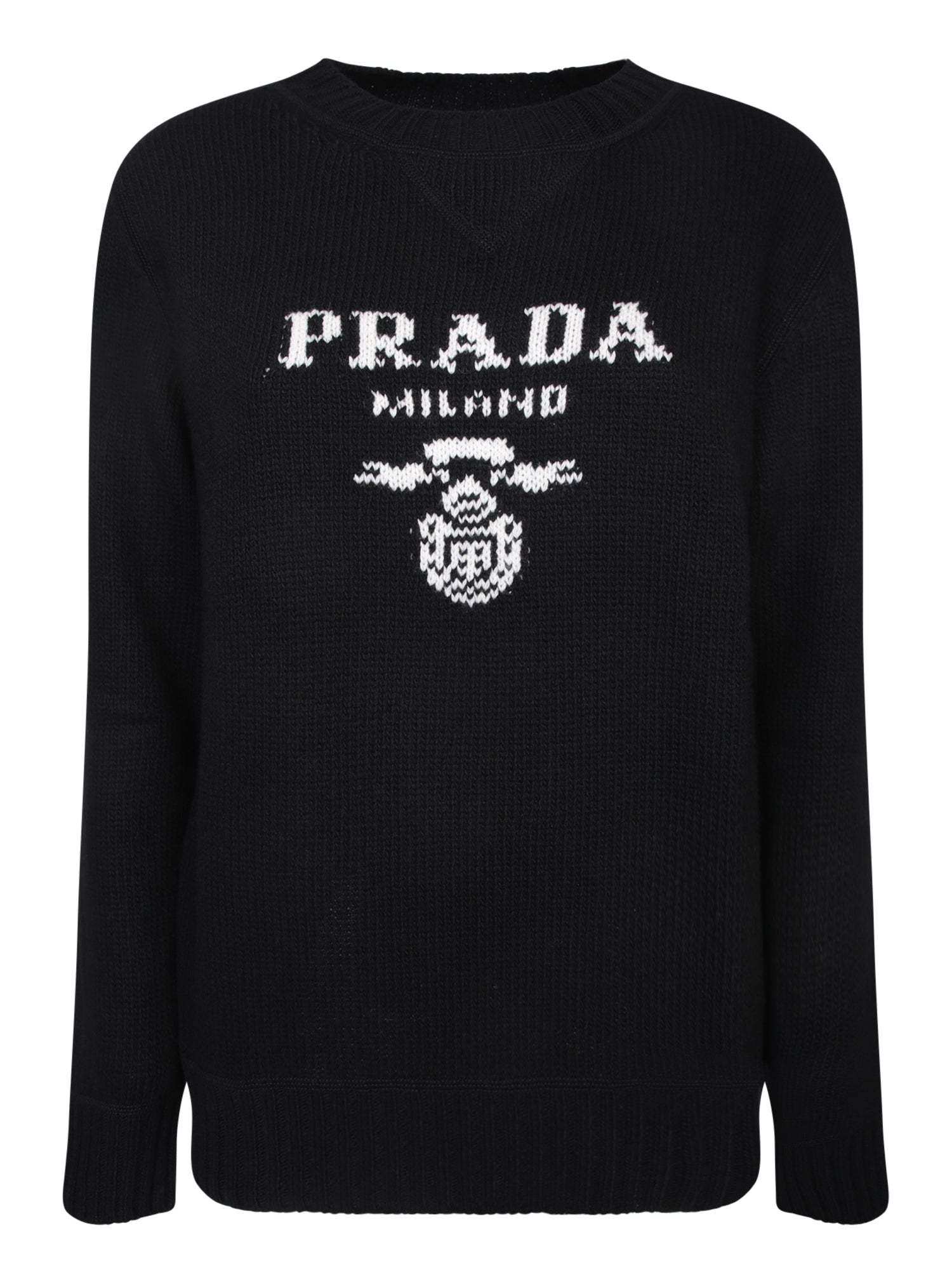 PRADA 블랙 캐시미어 and 울 스웨터