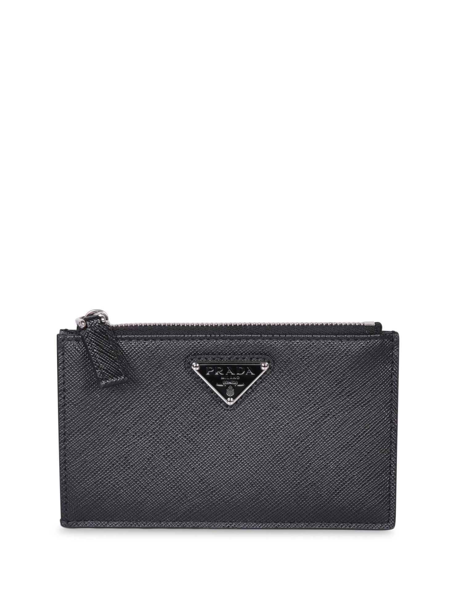 PRADA 블랙 집 카드 홀더