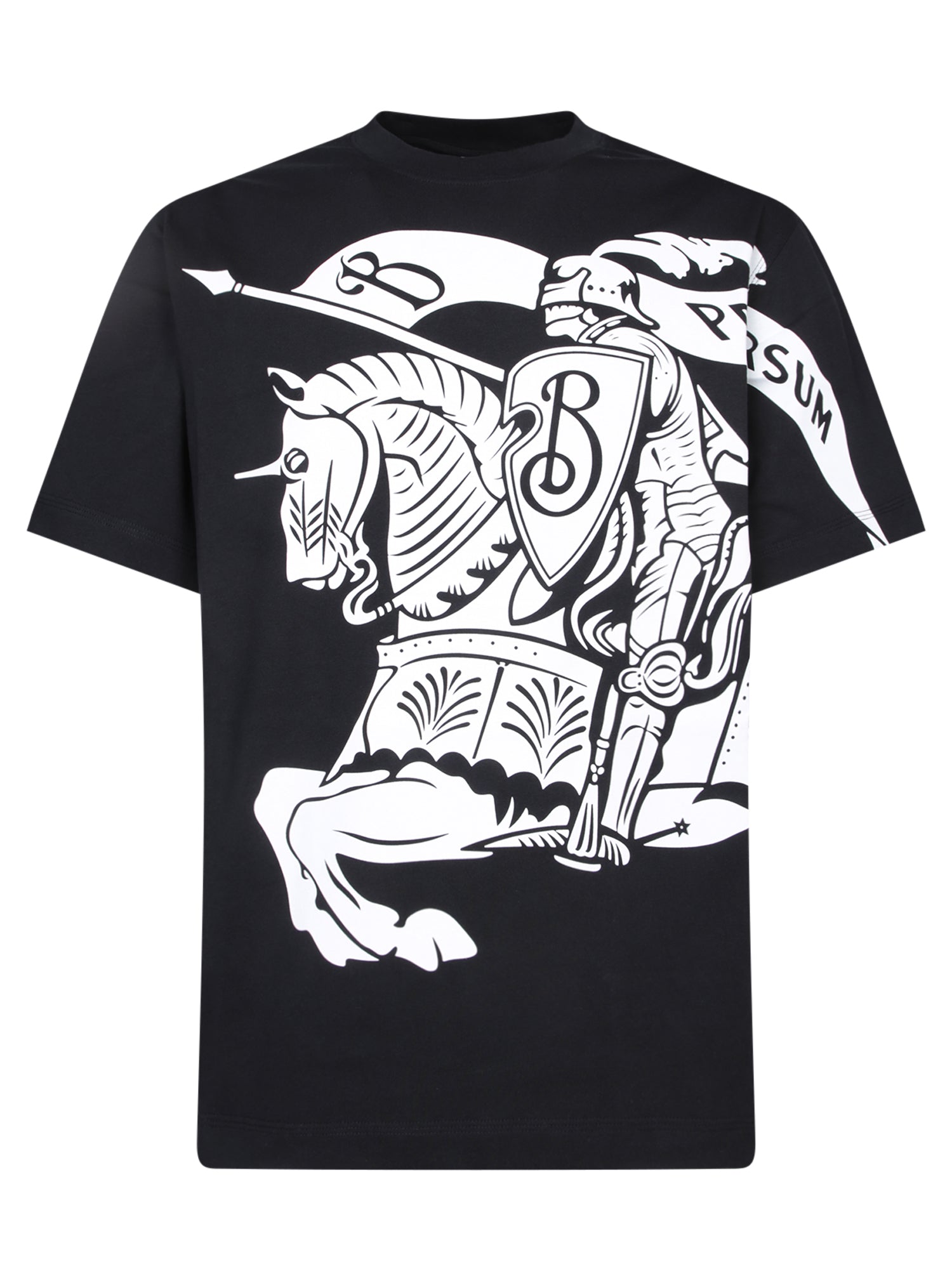 BURBERRY 블랙 Knight 로고 티셔츠