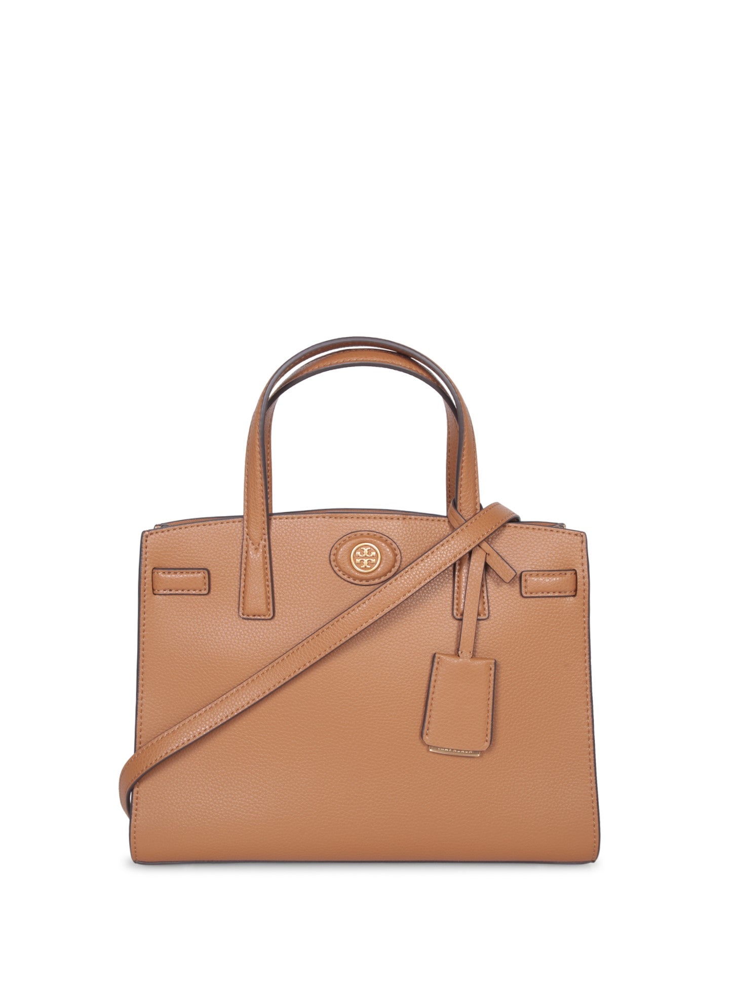 TORY BURCH Robinson 스몰 Stach Camm 레더 백 in 카라멜