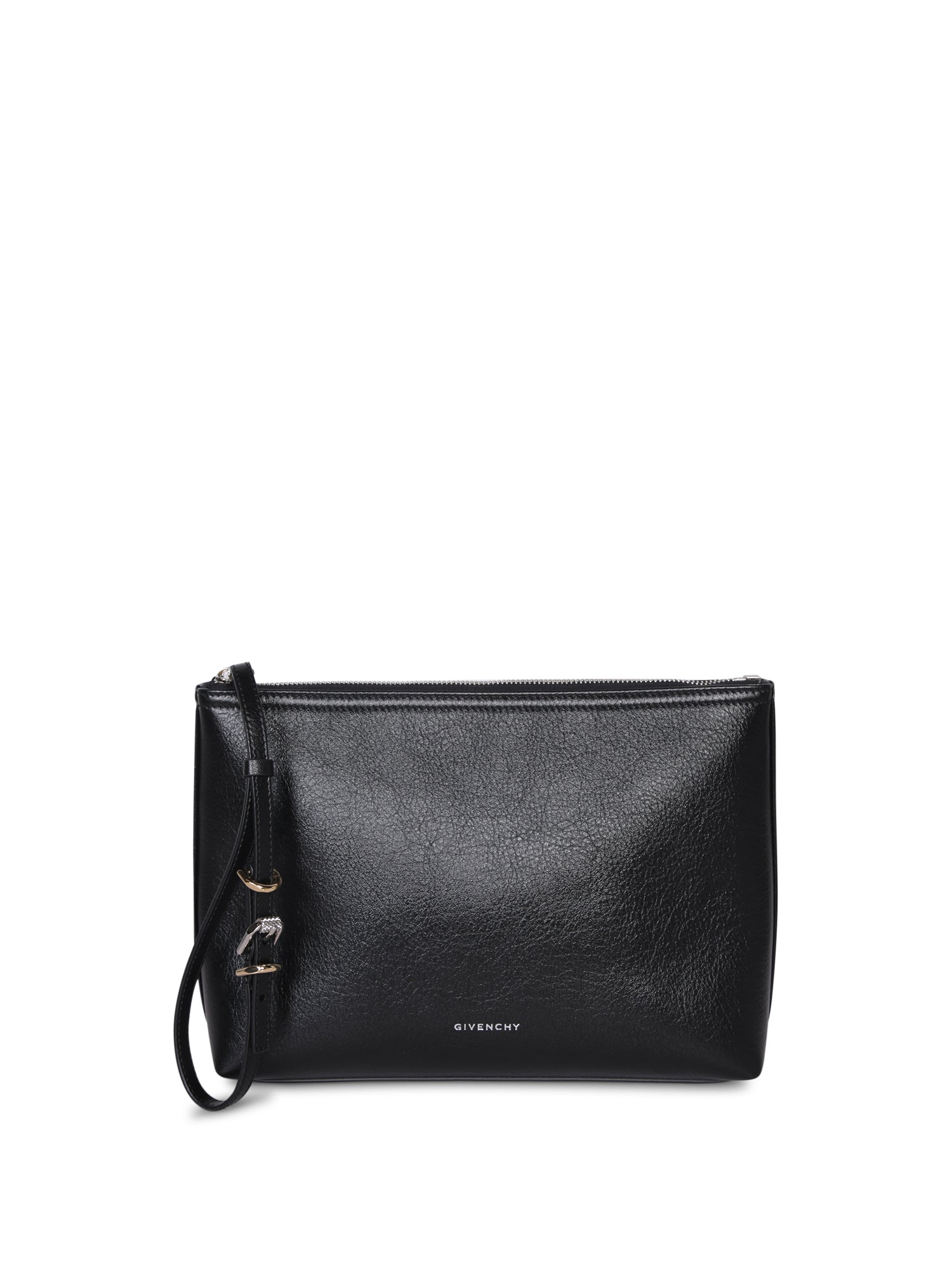 GIVENCHY Voyou 트래블 레더 파우치 in 블랙