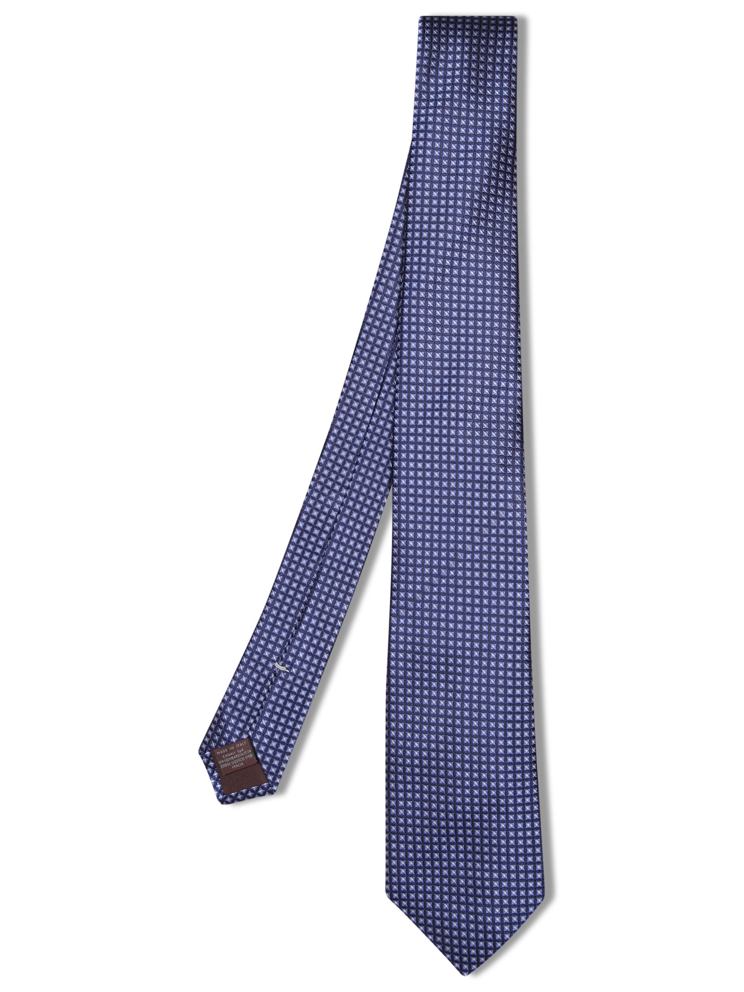 CANALI 지오메트릭 퍼플 타이 8cm