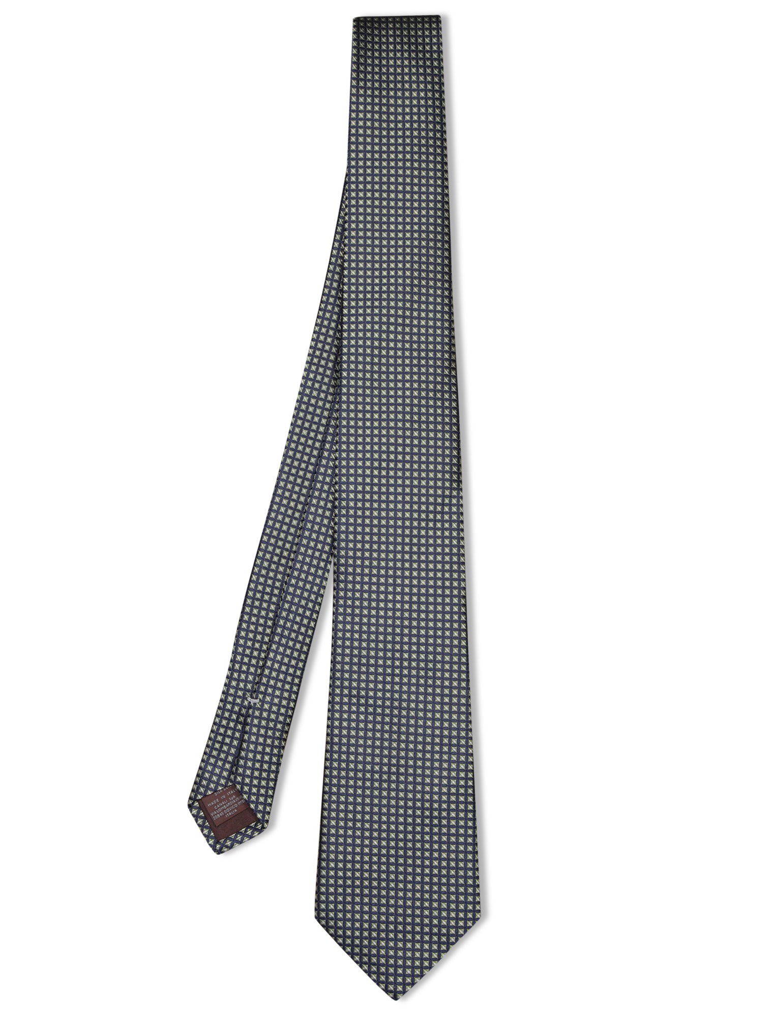 CANALI 그린 지오메트릭 8cm 타이