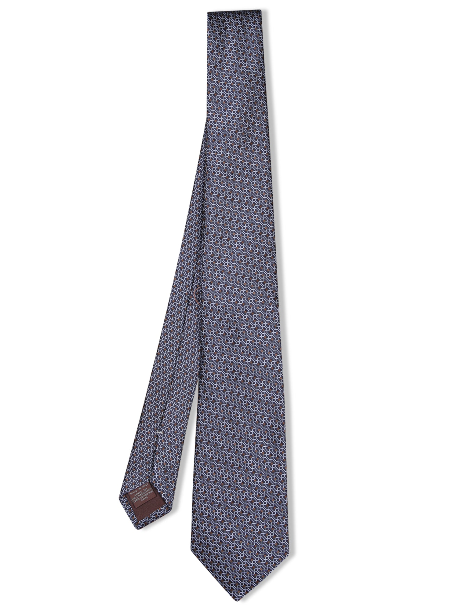 CANALI 지오메트릭 BlueWhite 타이