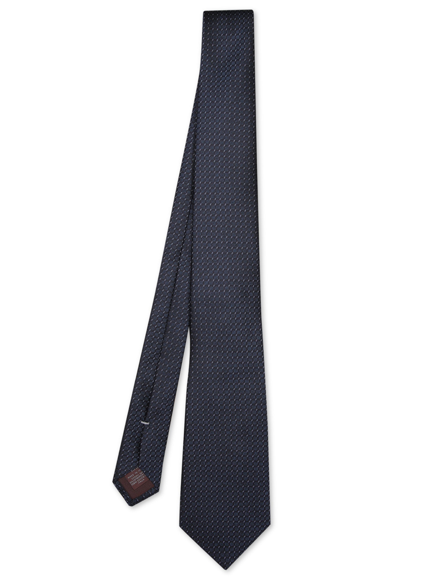 CANALI 블루 실크 MicroPattern 타이