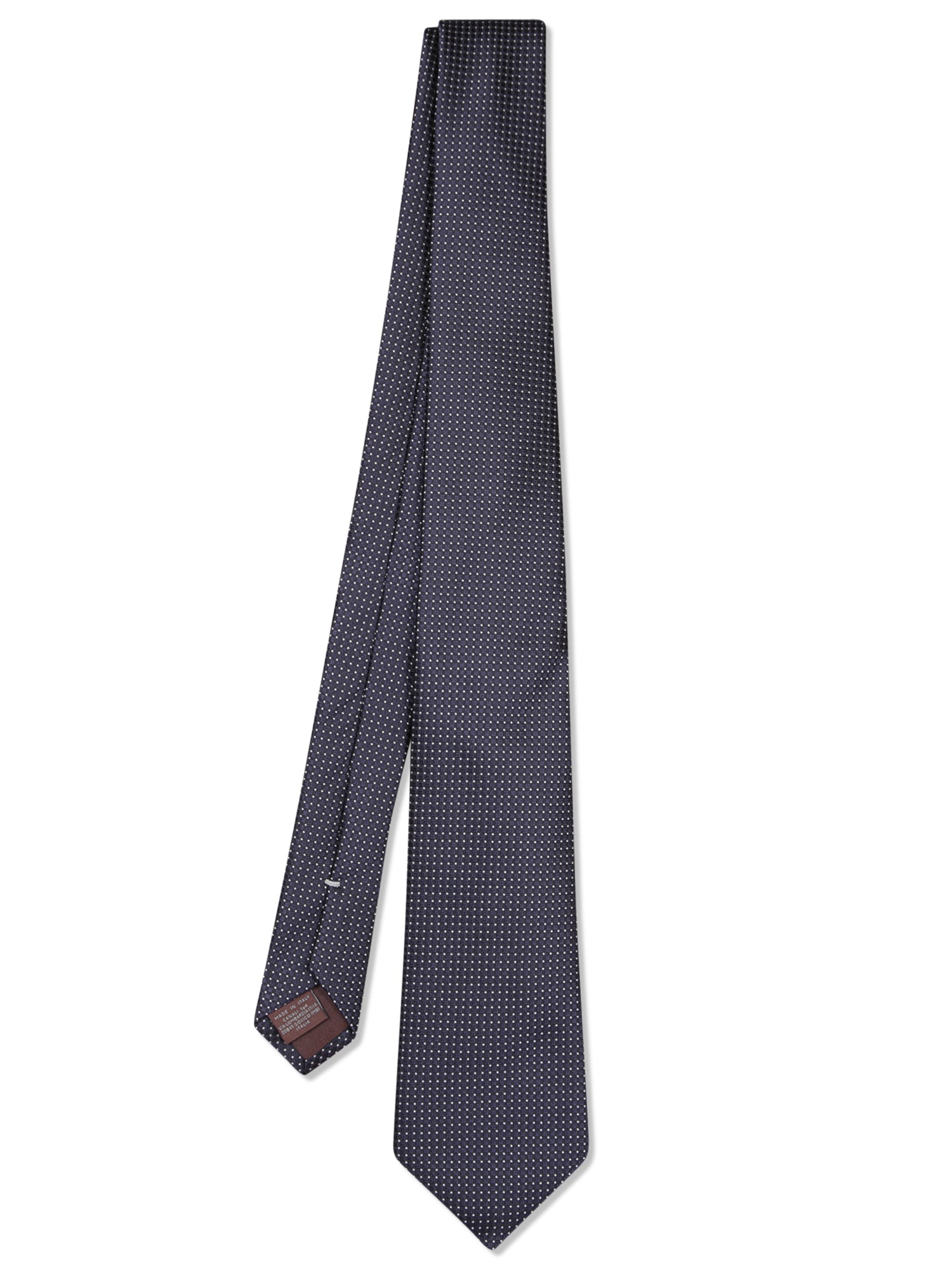 CANALI 마이크로 폴카 도트 블루 타이