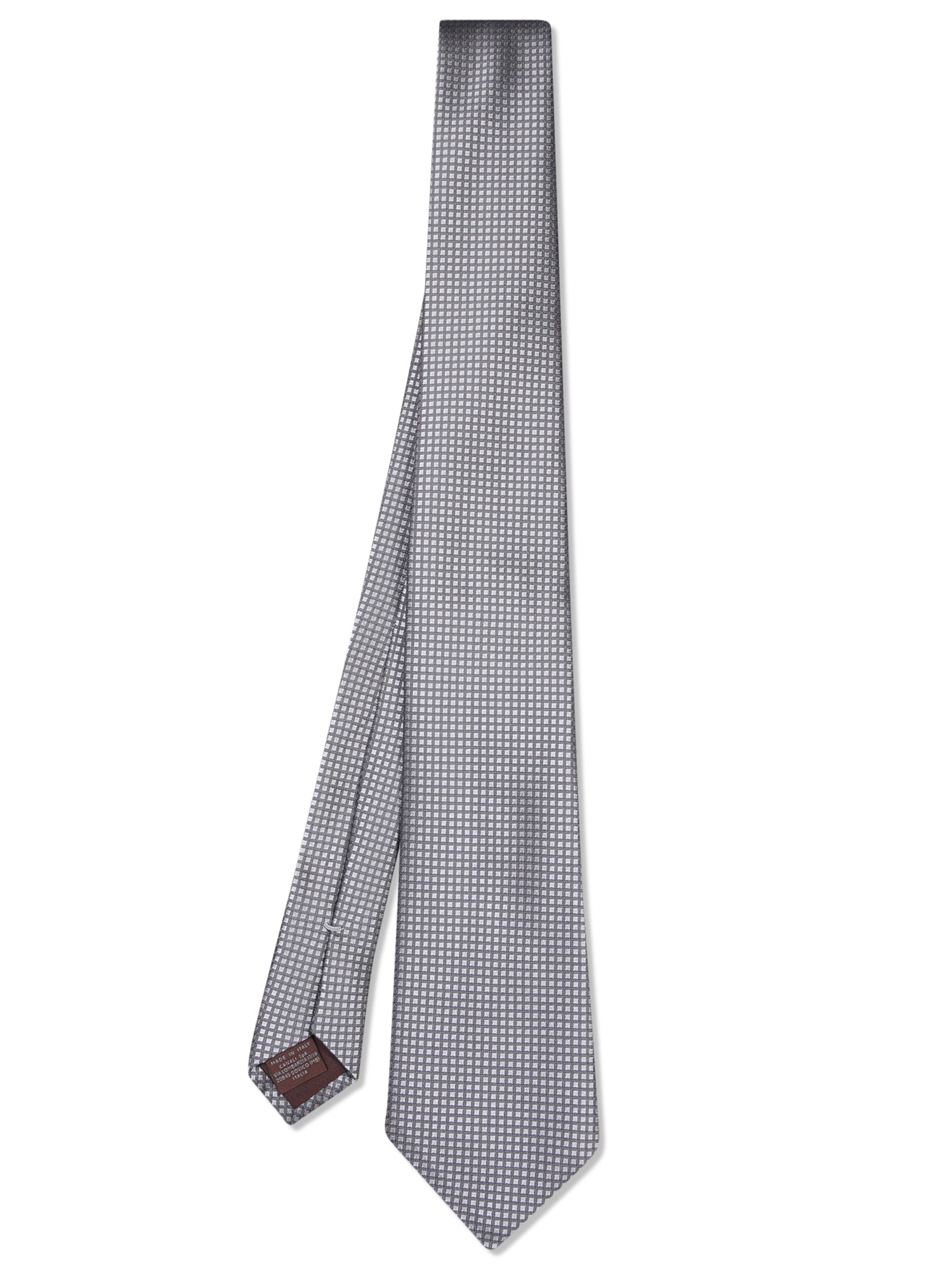 CANALI Canali 8cm 실버 체크 타이