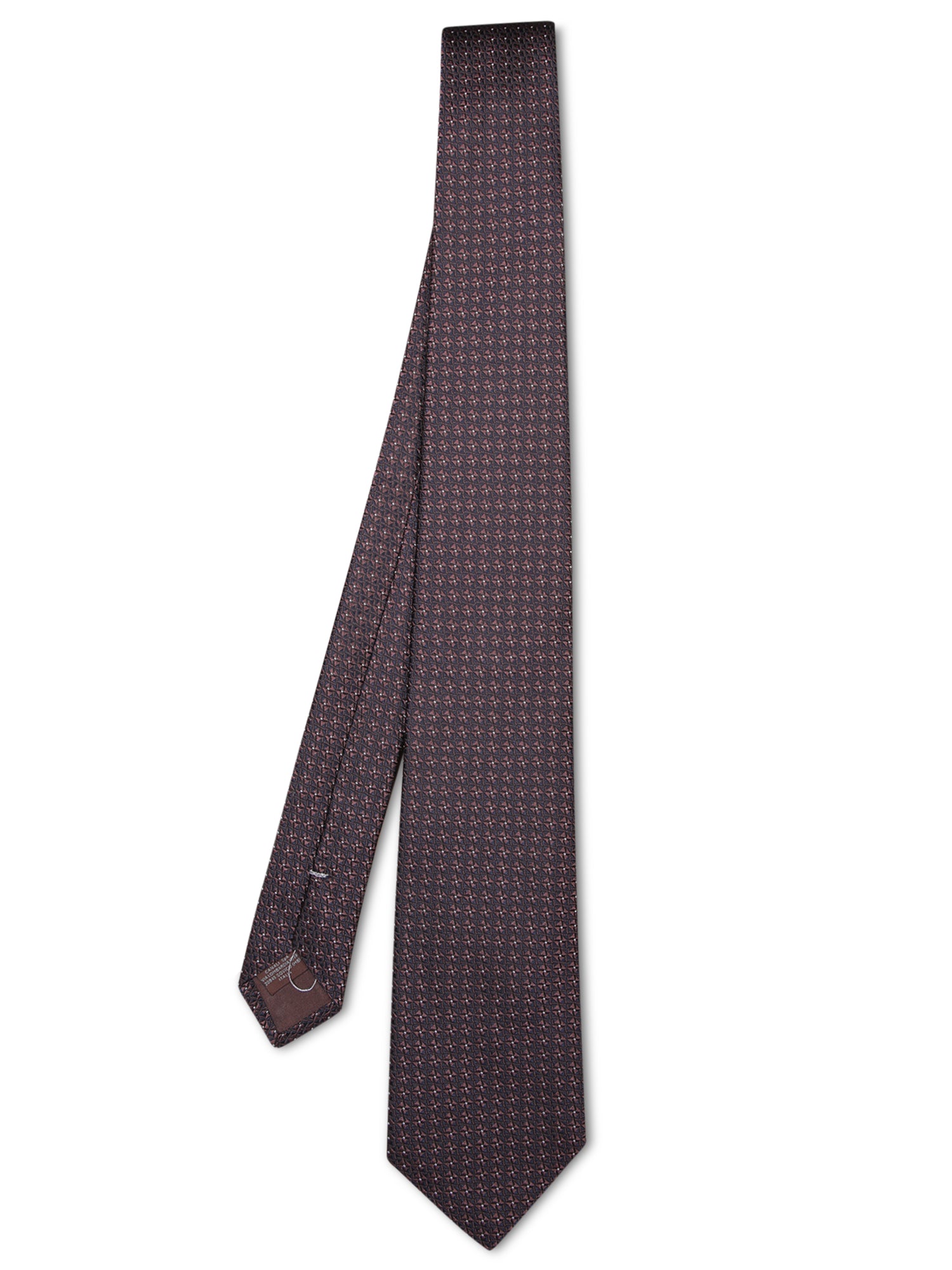 CANALI 브라운 and 블루 MicroPattern 타이