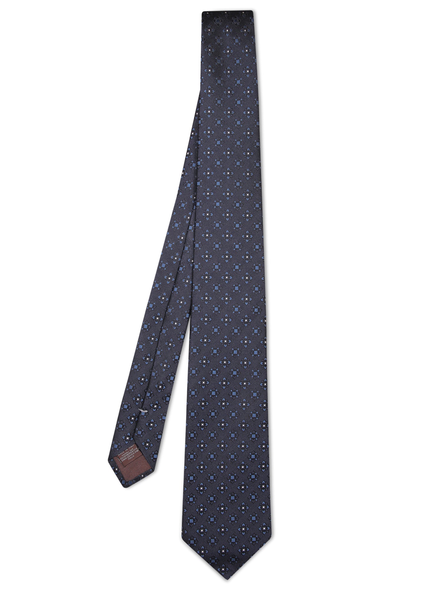 CANALI 블루 플로랄 8cm 타이