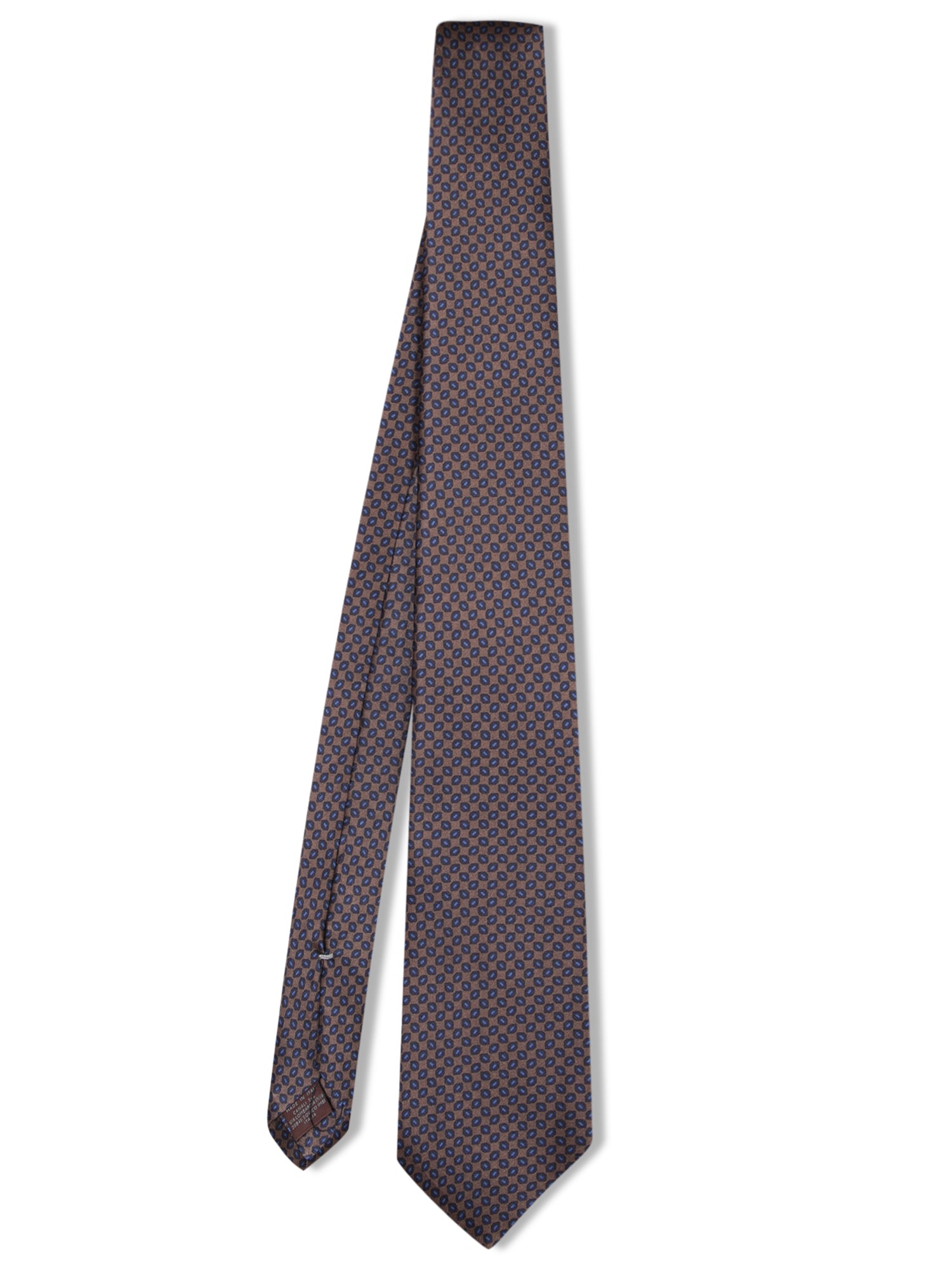 CANALI 브라운 and 블루 타이 8cm