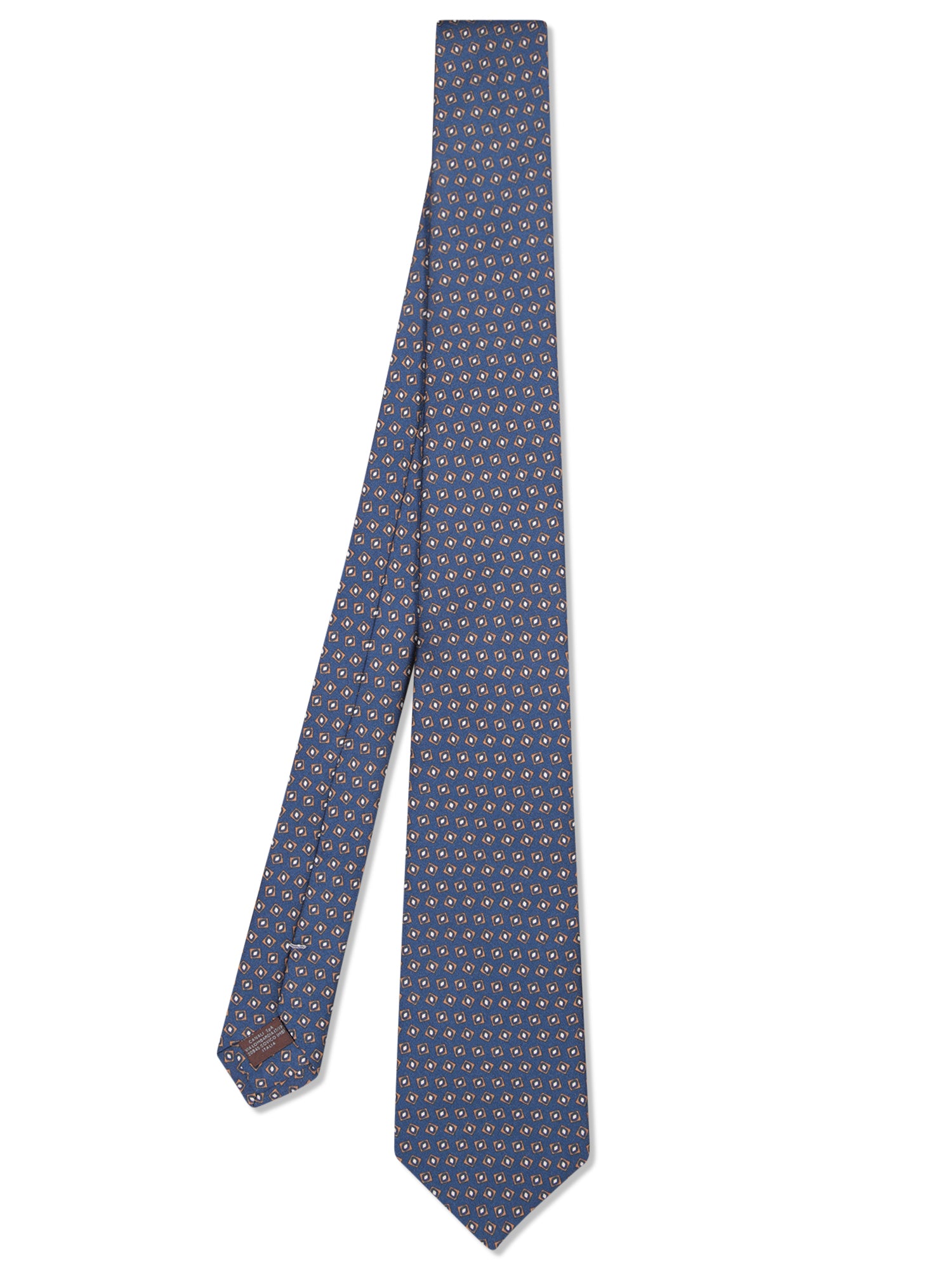 CANALI 블루 지오메트릭 8 cm 타이