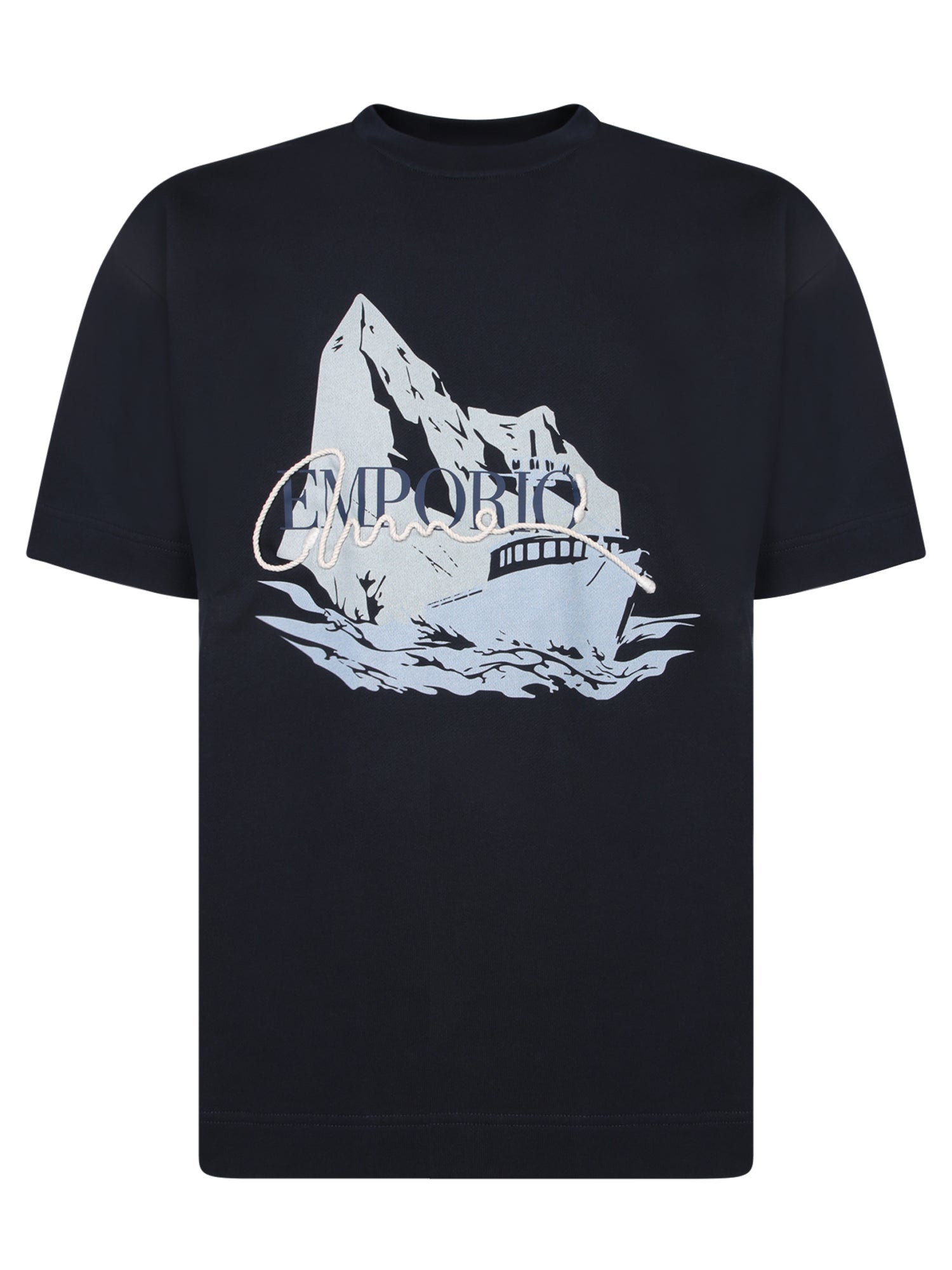 EMPORIO ARMANI Boat 블루 티셔츠