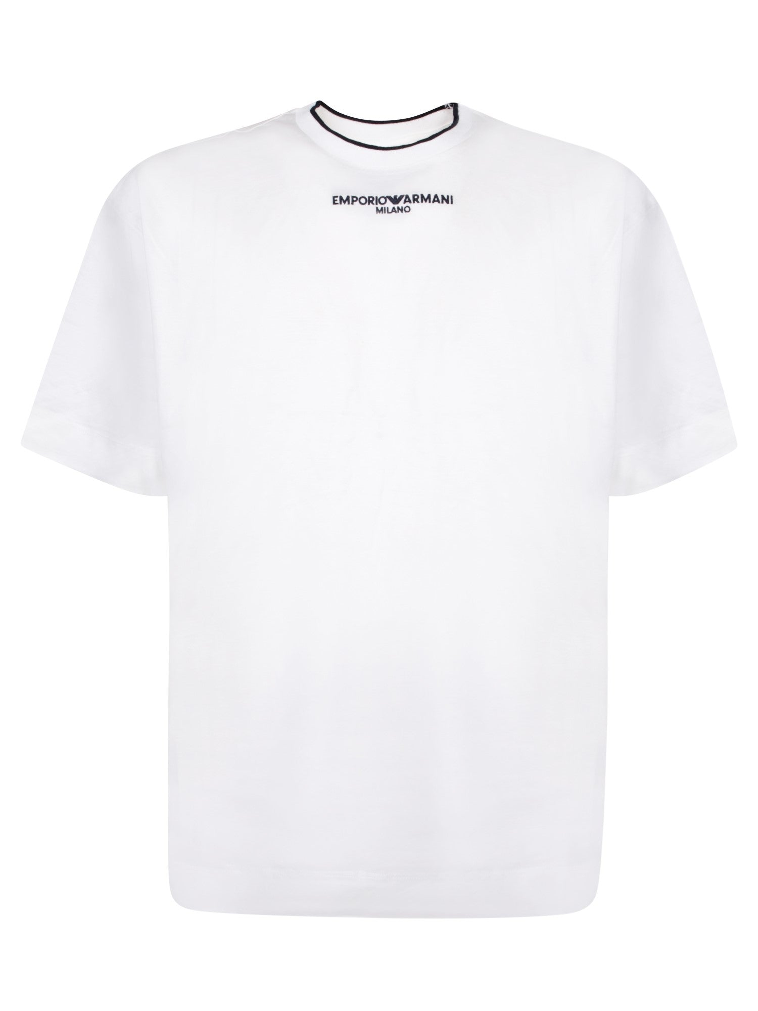 EMPORIO ARMANI 로고 화이트 티셔츠