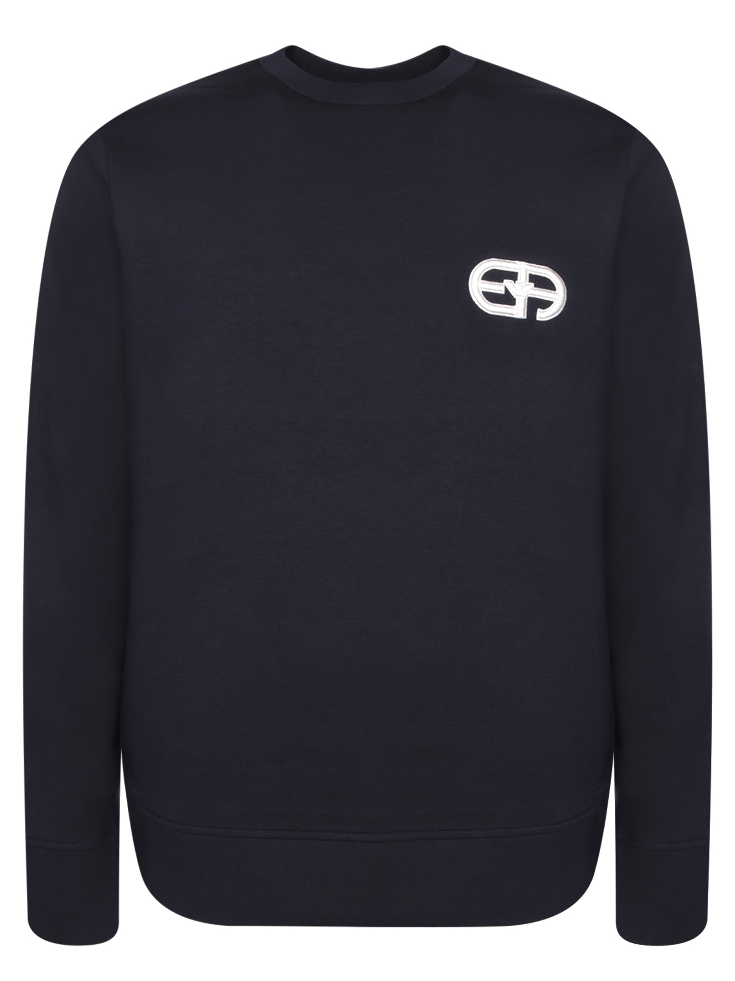 EMPORIO ARMANI 로고 크루넥 스웨트 셔츠 in 블루