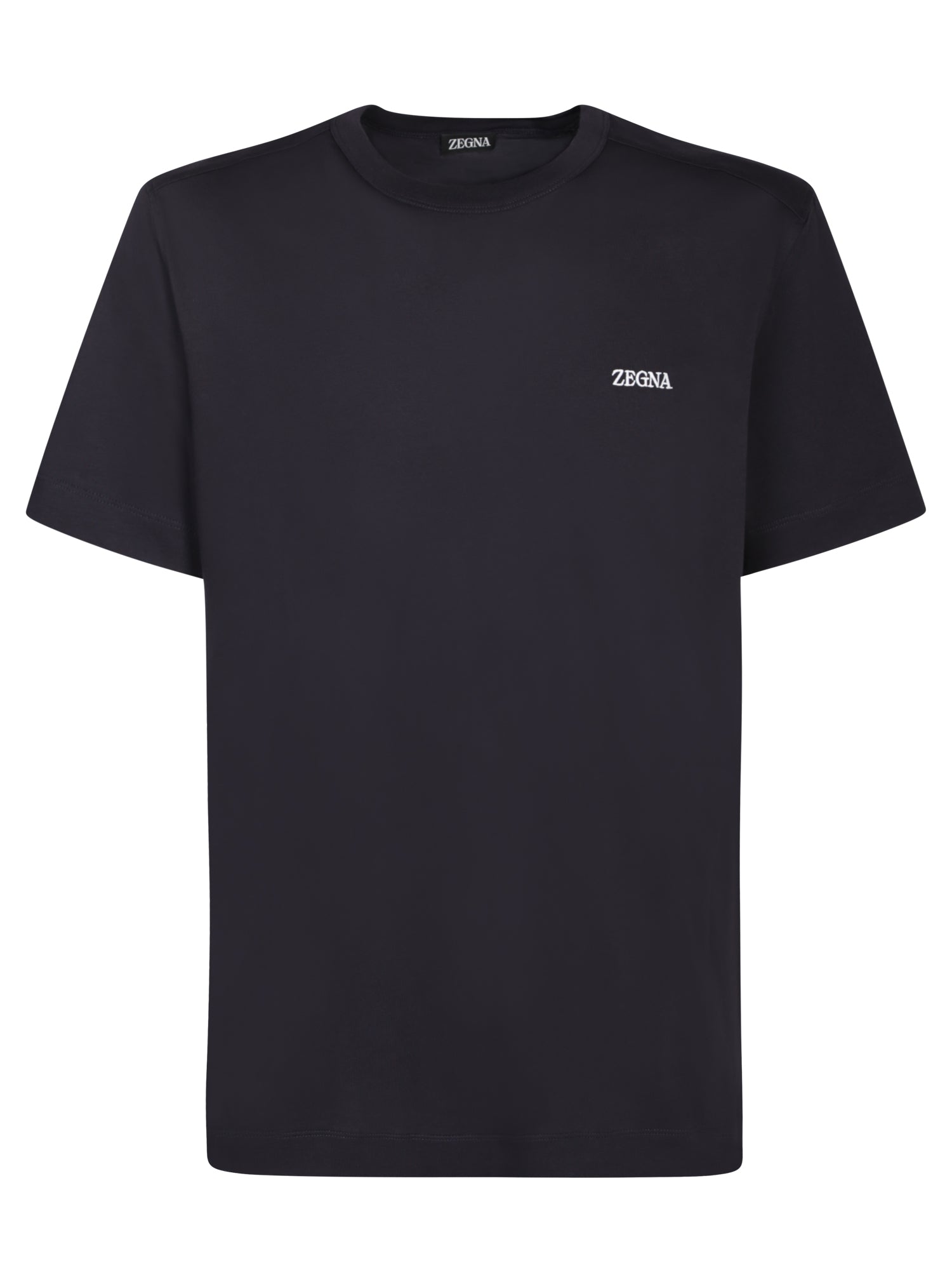 ZEGNA 네이비 블루 로고 티셔츠