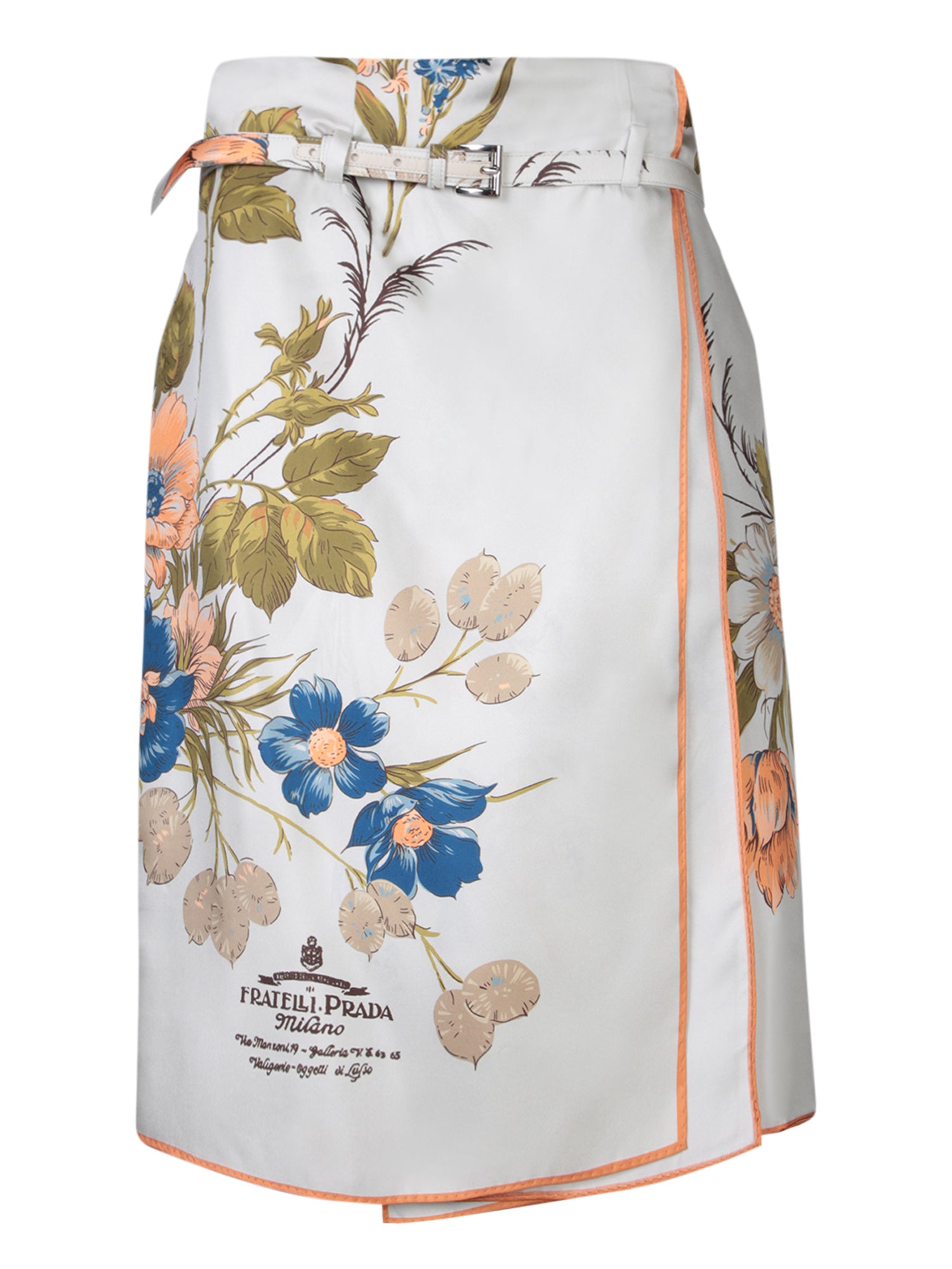 PRADA Gentian 블루 아쿠아 트윌 스커트