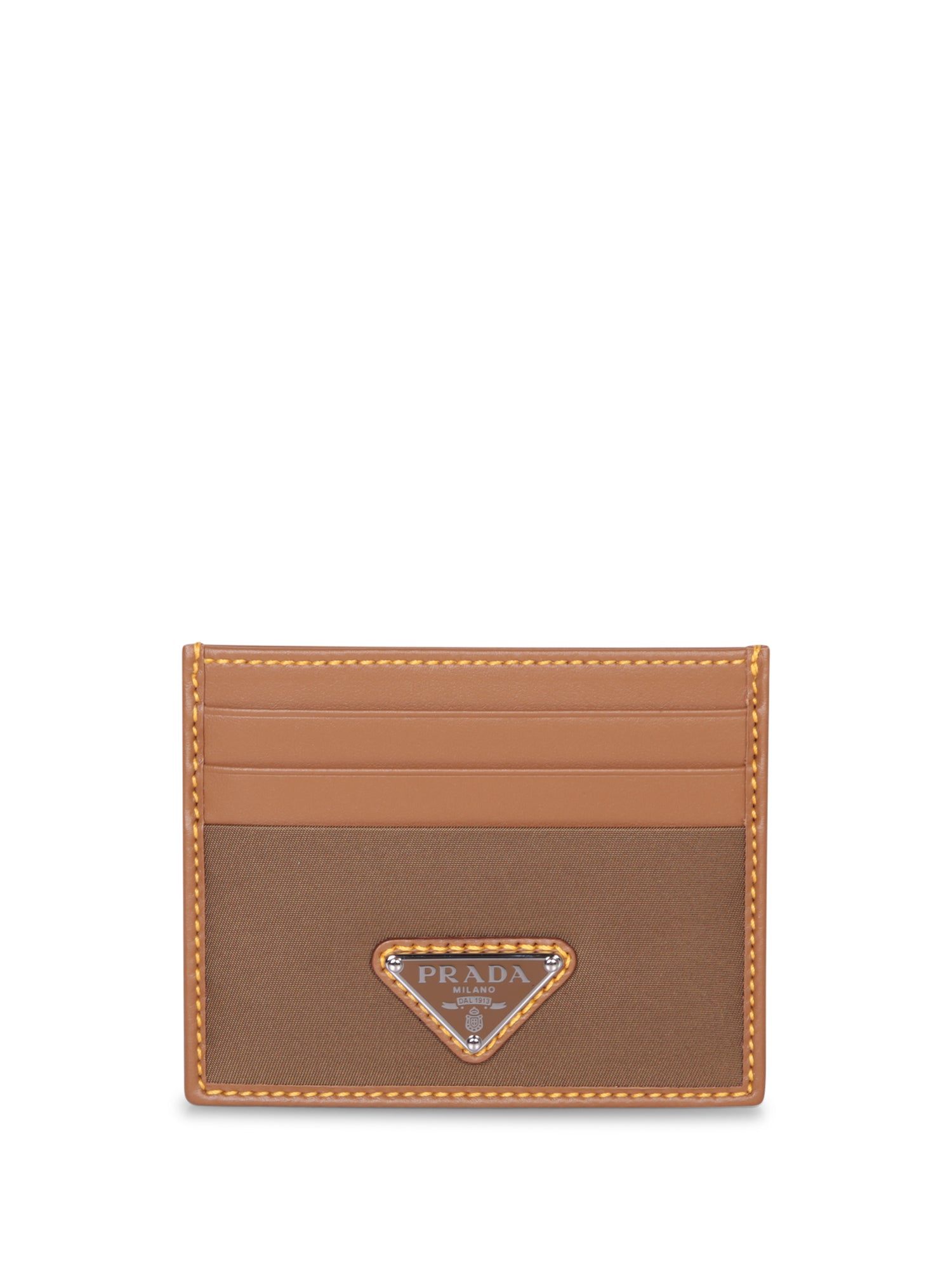 PRADA 베이지 로고 카드 홀더
