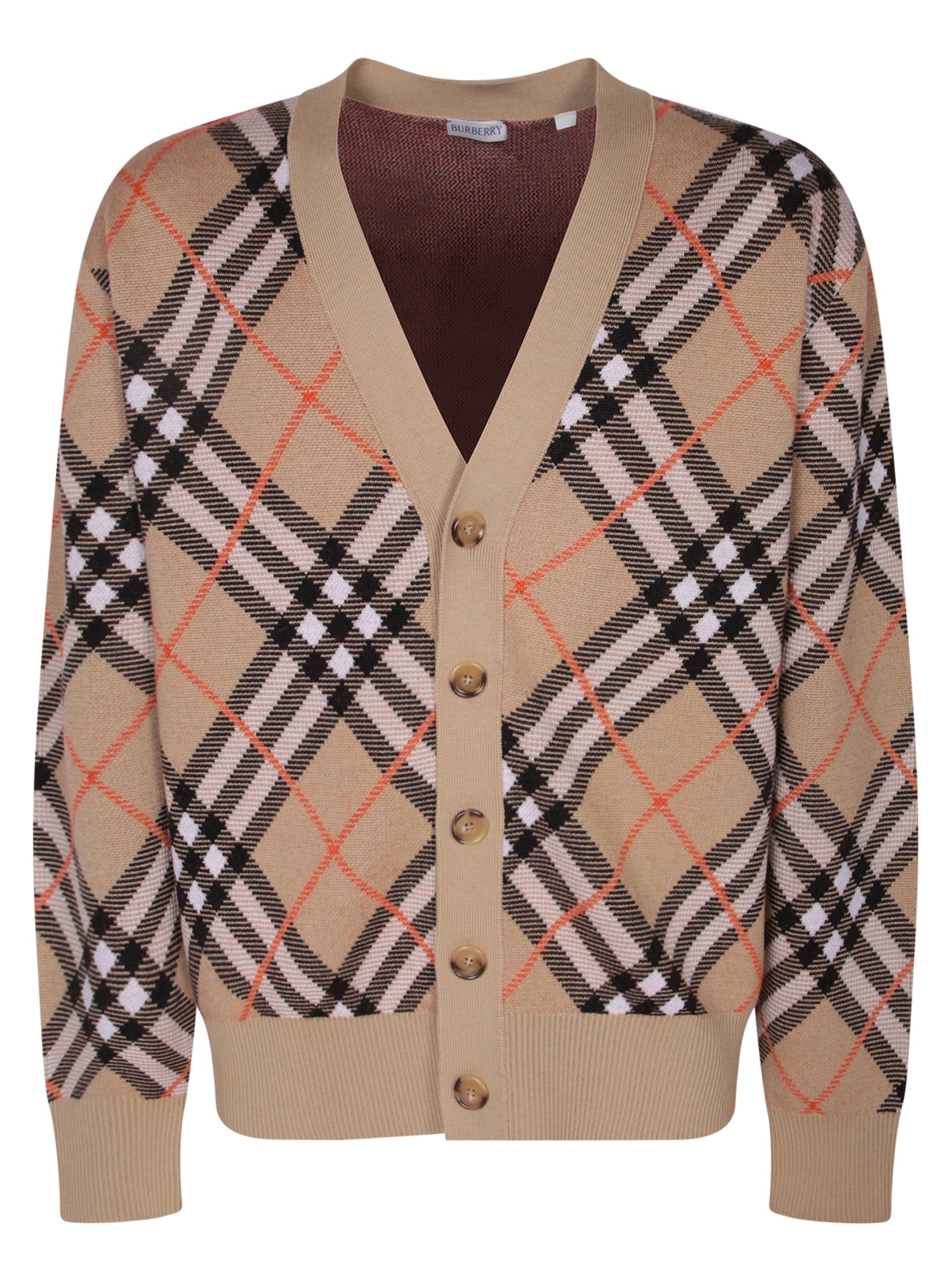 BURBERRY 베이지 체크 가디건
