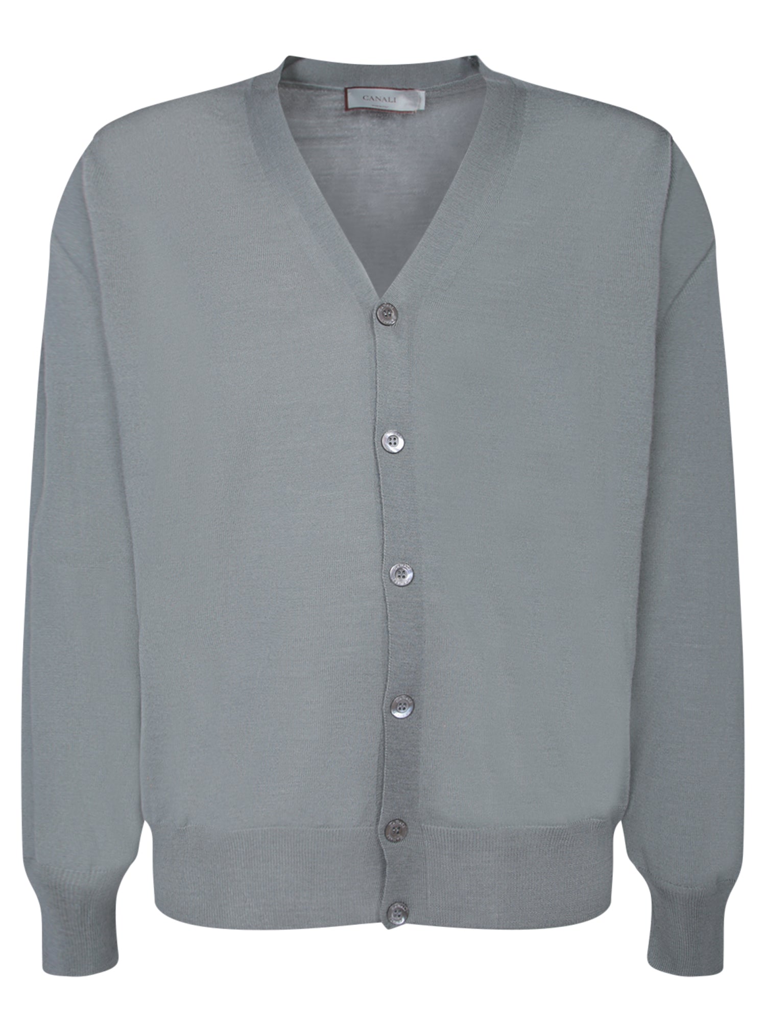 CANALI 라이트 그레이 울 가디건