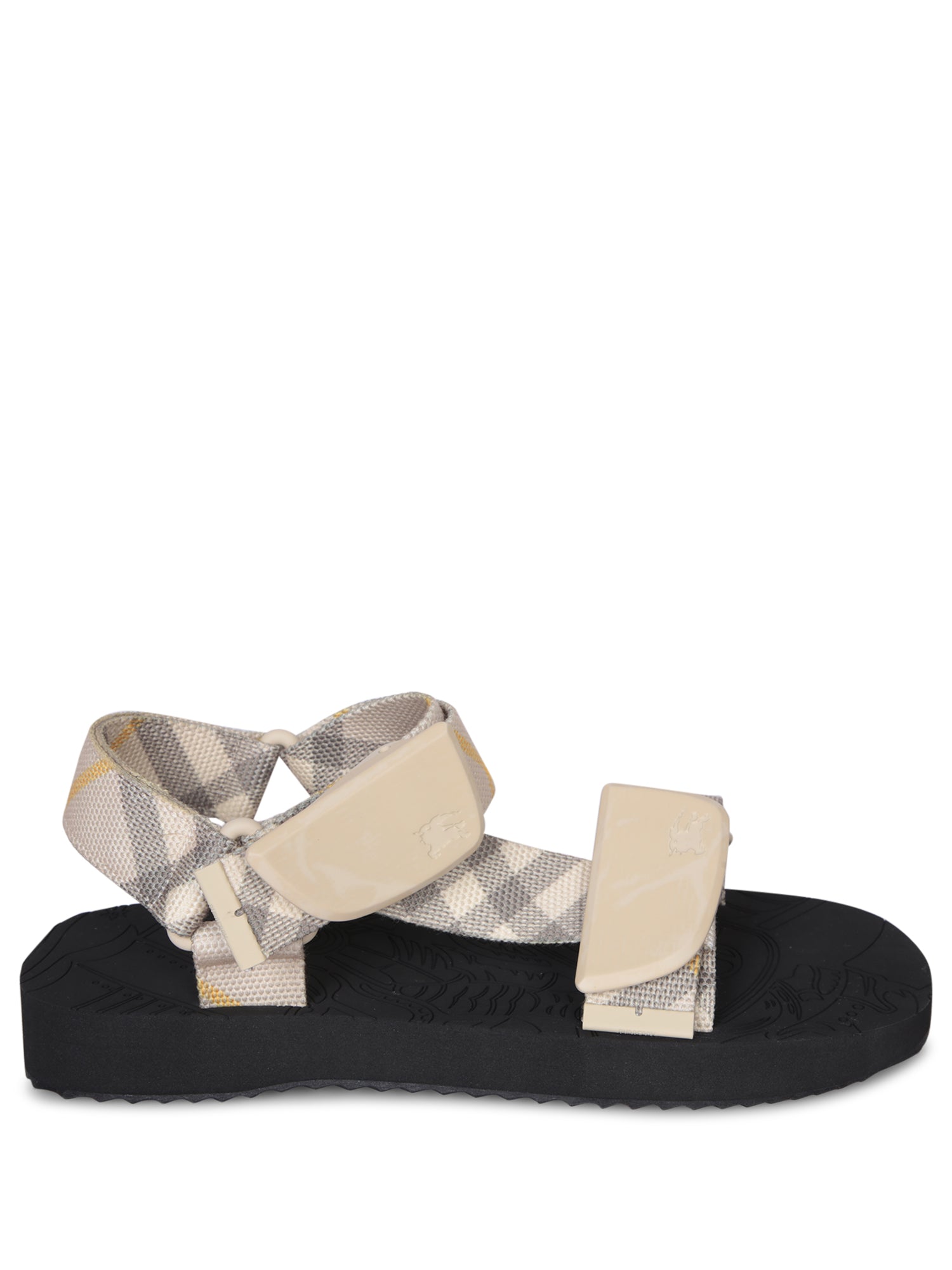 BURBERRY 베이지 체크 Trek 샌들