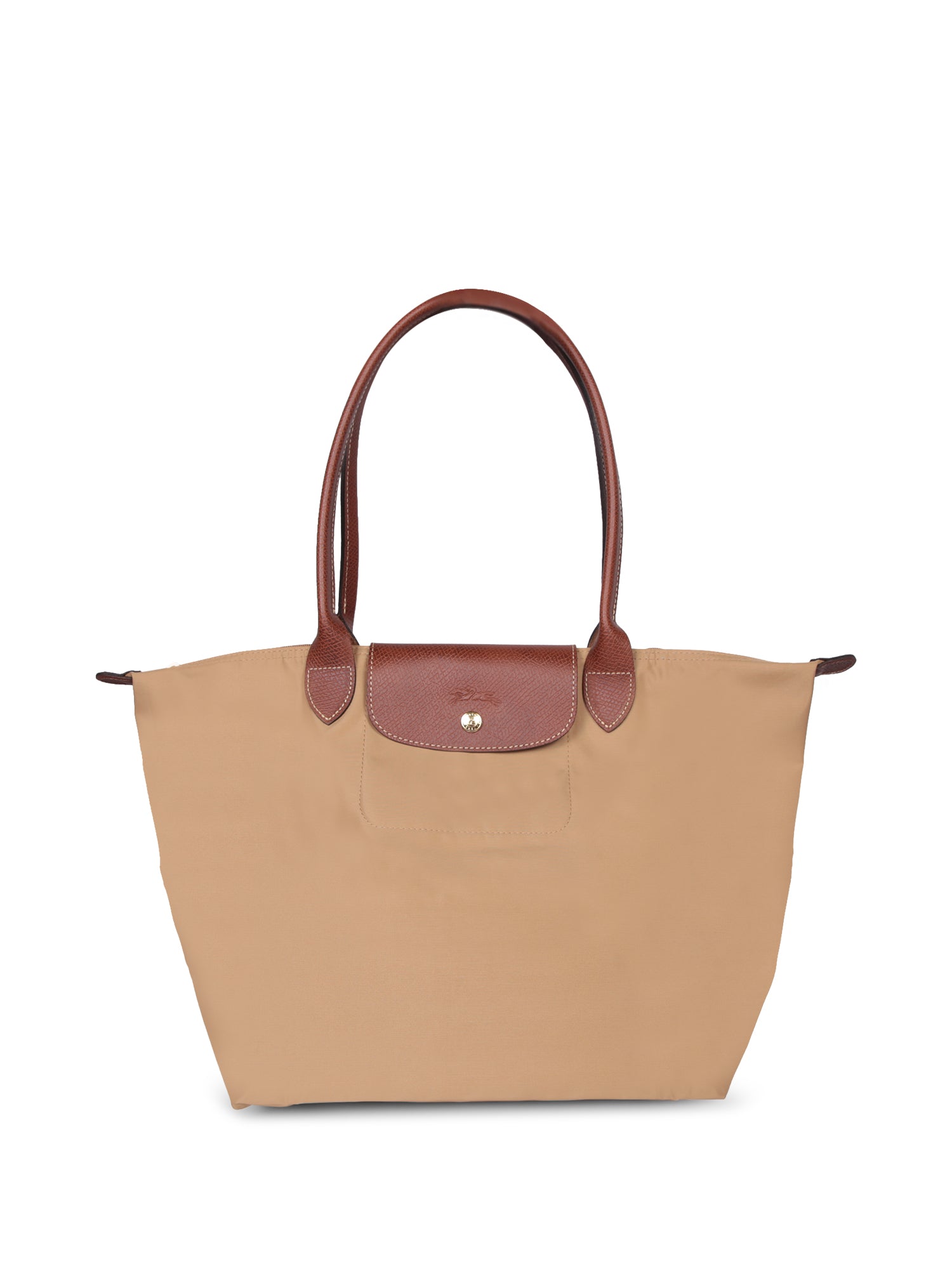 LONGCHAMP 베이지 스웨이드 Le Pliage 숄더 백
