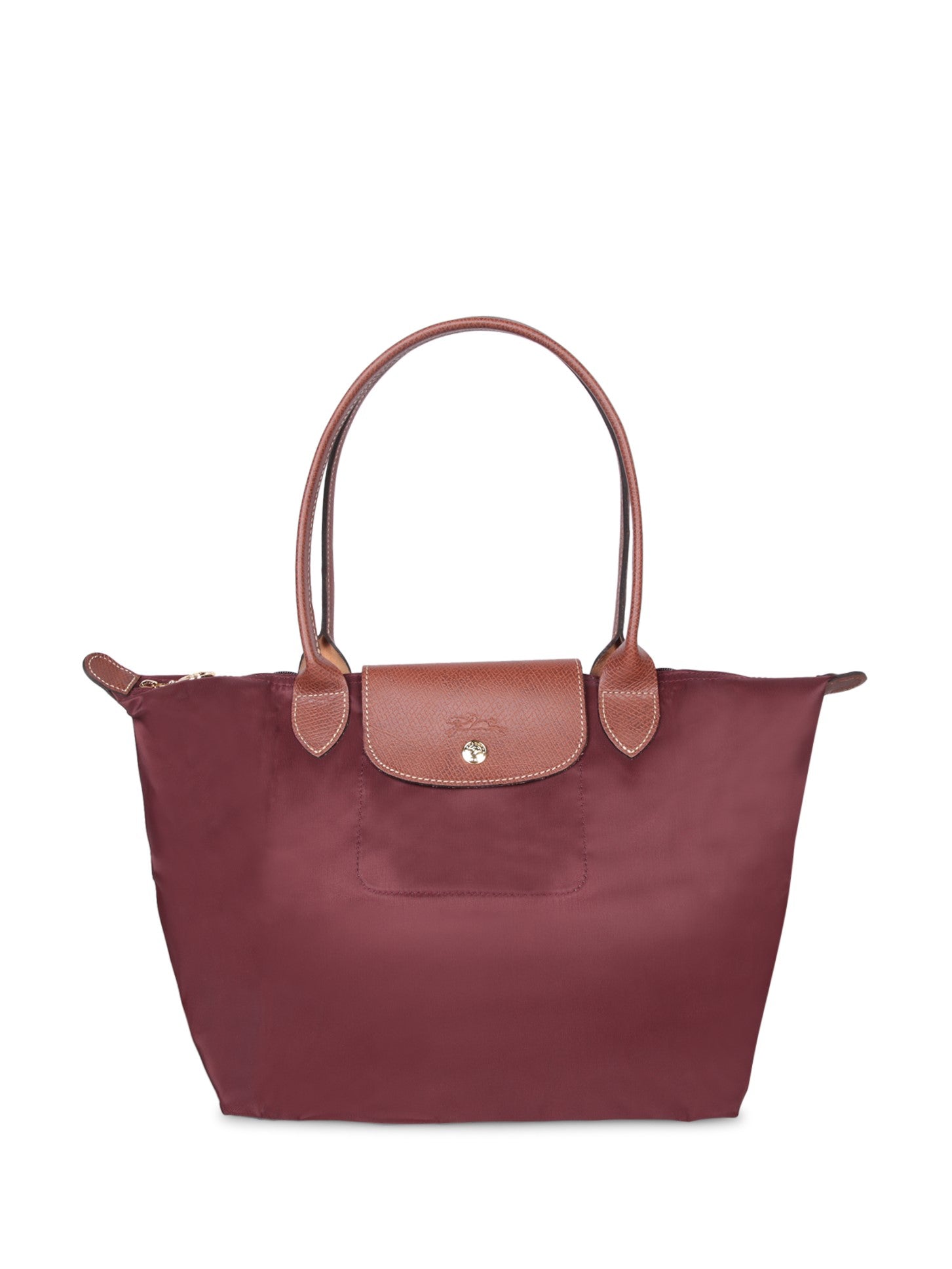 LONGCHAMP M Le Pliage 숄더 백 in 버건디