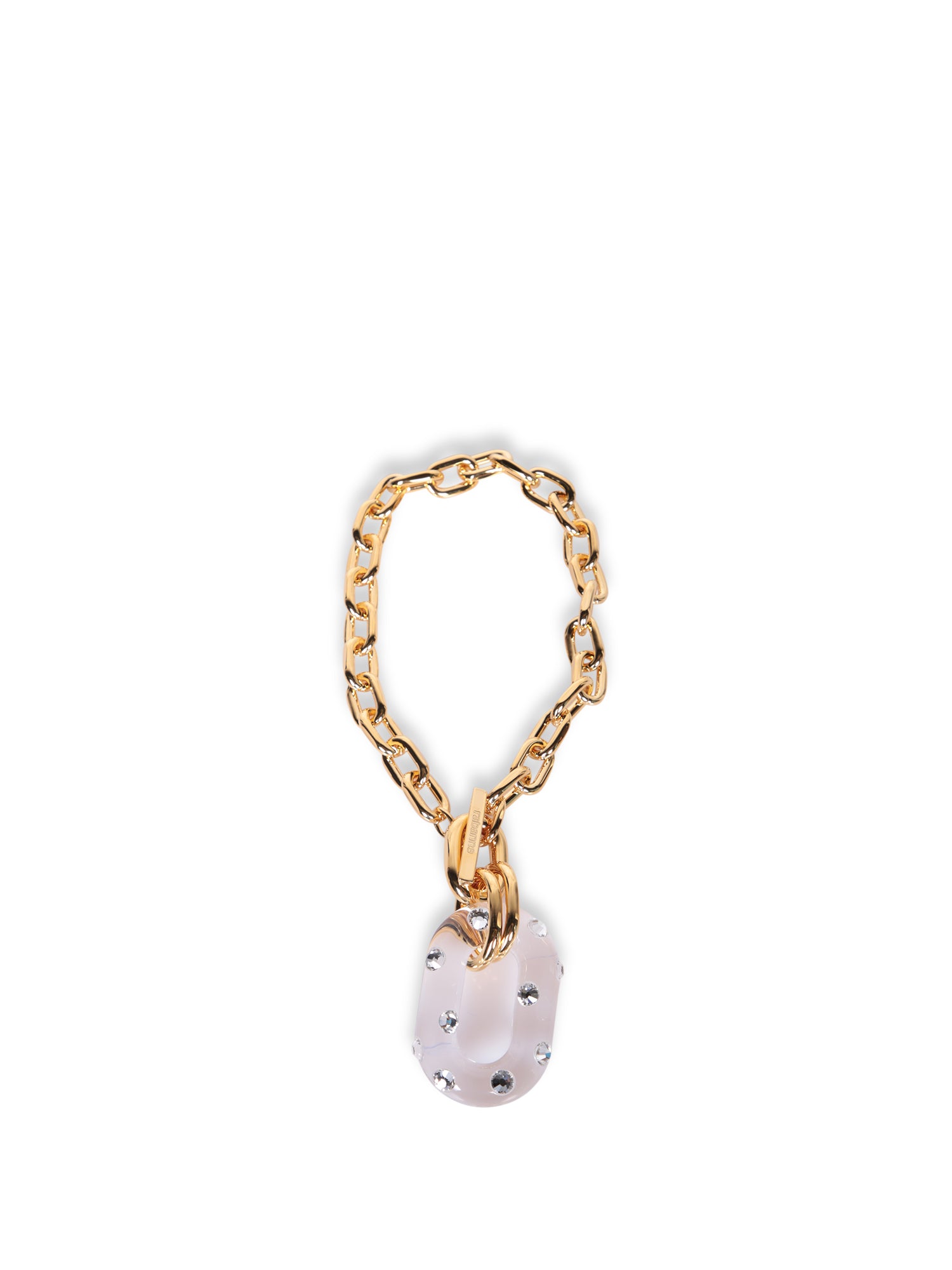PACO RABANNE XL Link 팬던트 네크리스 in 골드 위드 Transparent 크리스탈