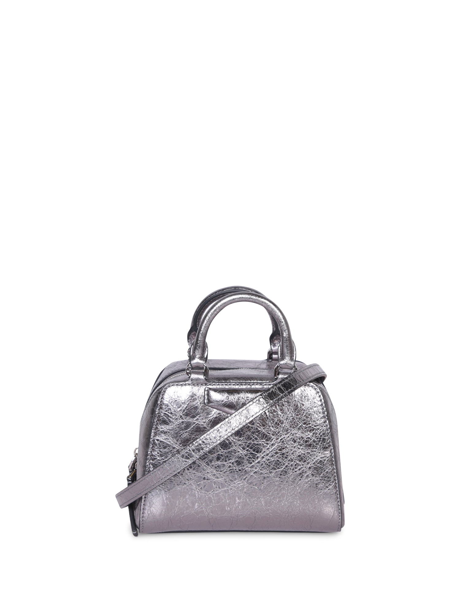 GIVENCHY 안티고나 Cube 나노 메탈릭 실버 백