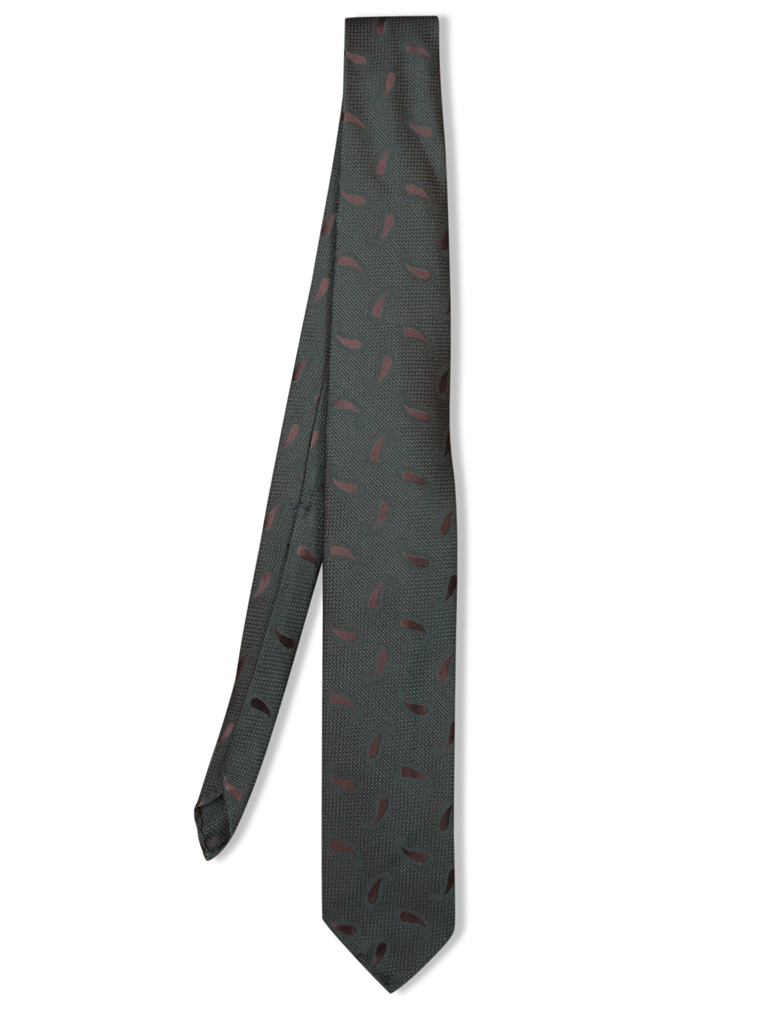 LARDINI 패턴 브라운 타이 7cm