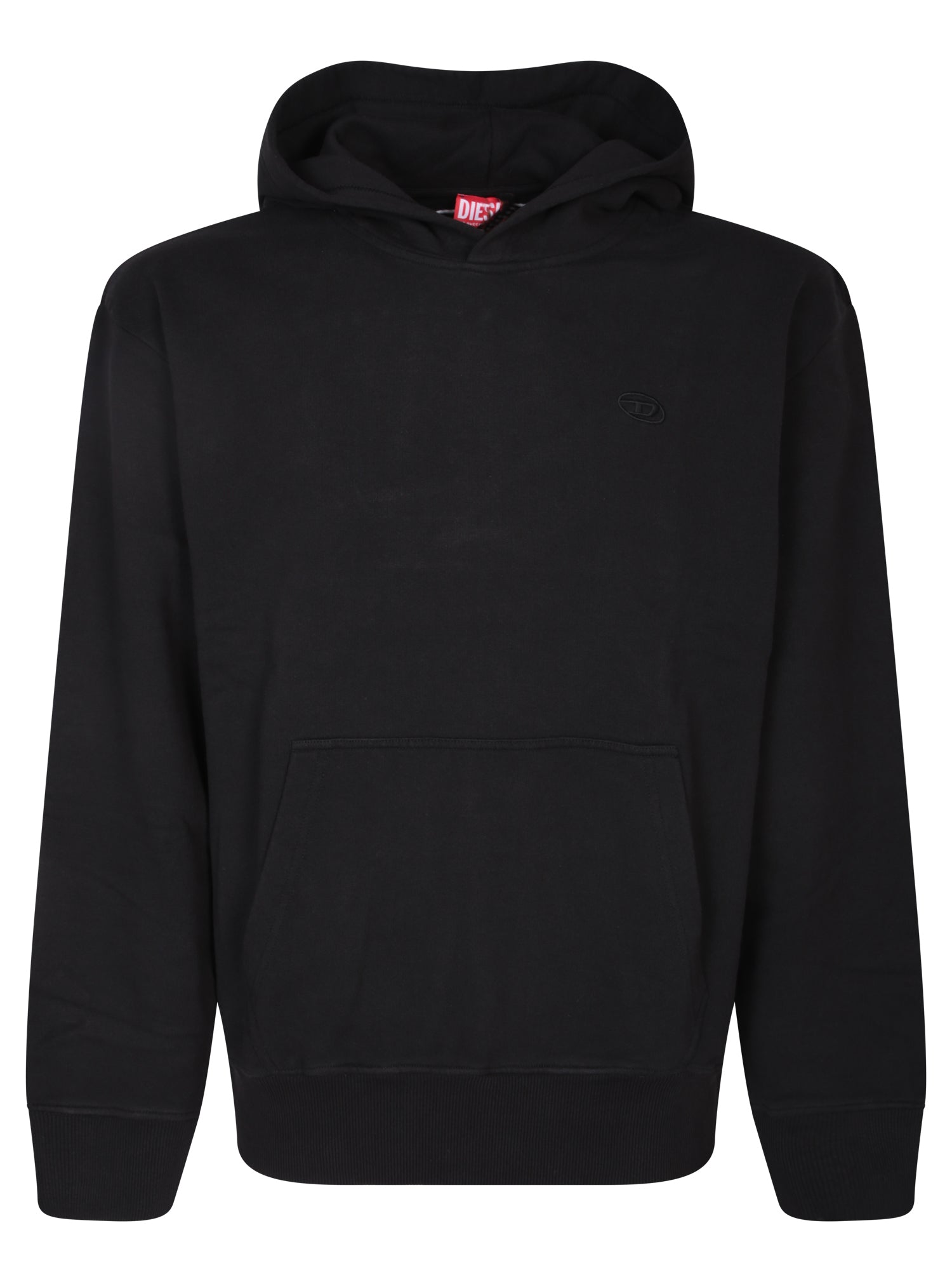 DIESEL D Oval 로고 블랙 후드