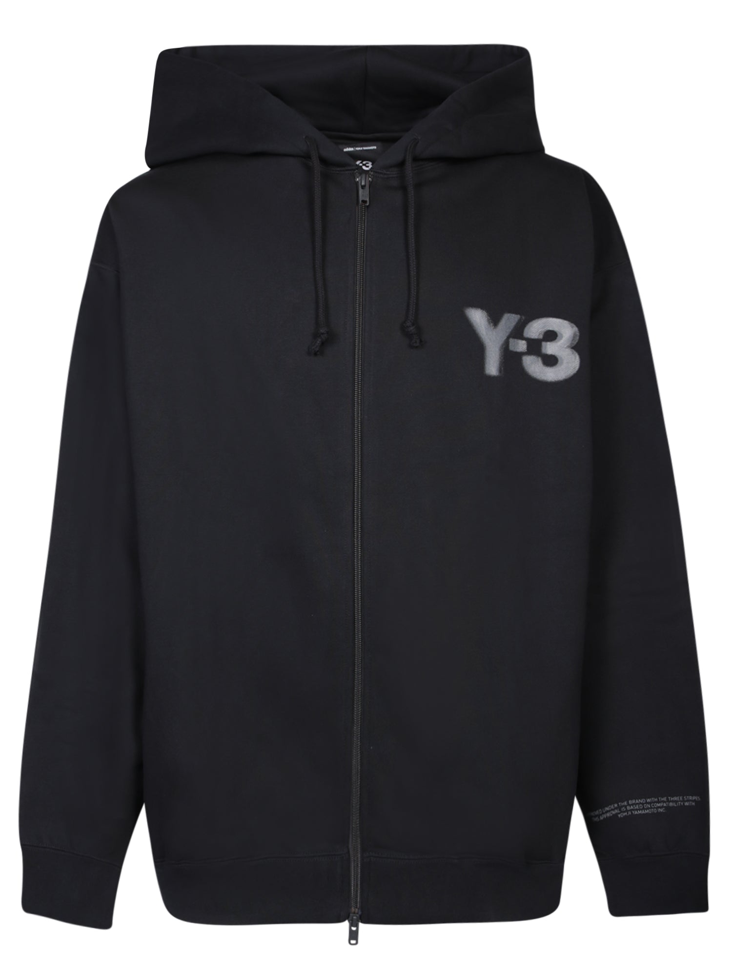 ADIDAS Y3 Y3 블랙 후드 집 스웨트 셔츠