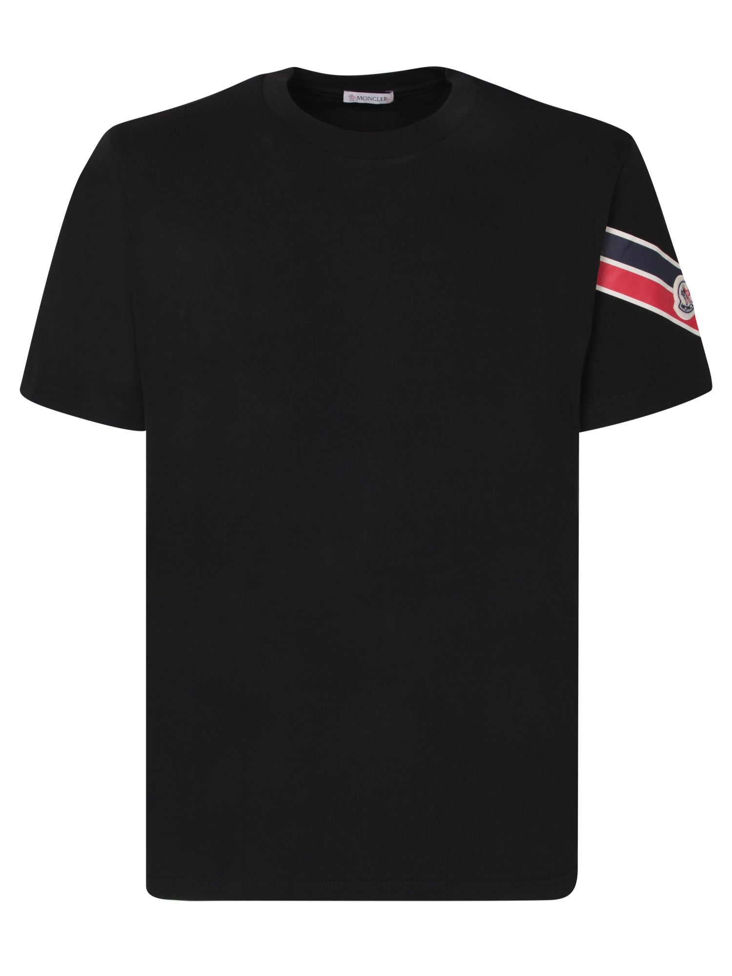 MONCLER 로고 스트라이프 블랙 티셔츠