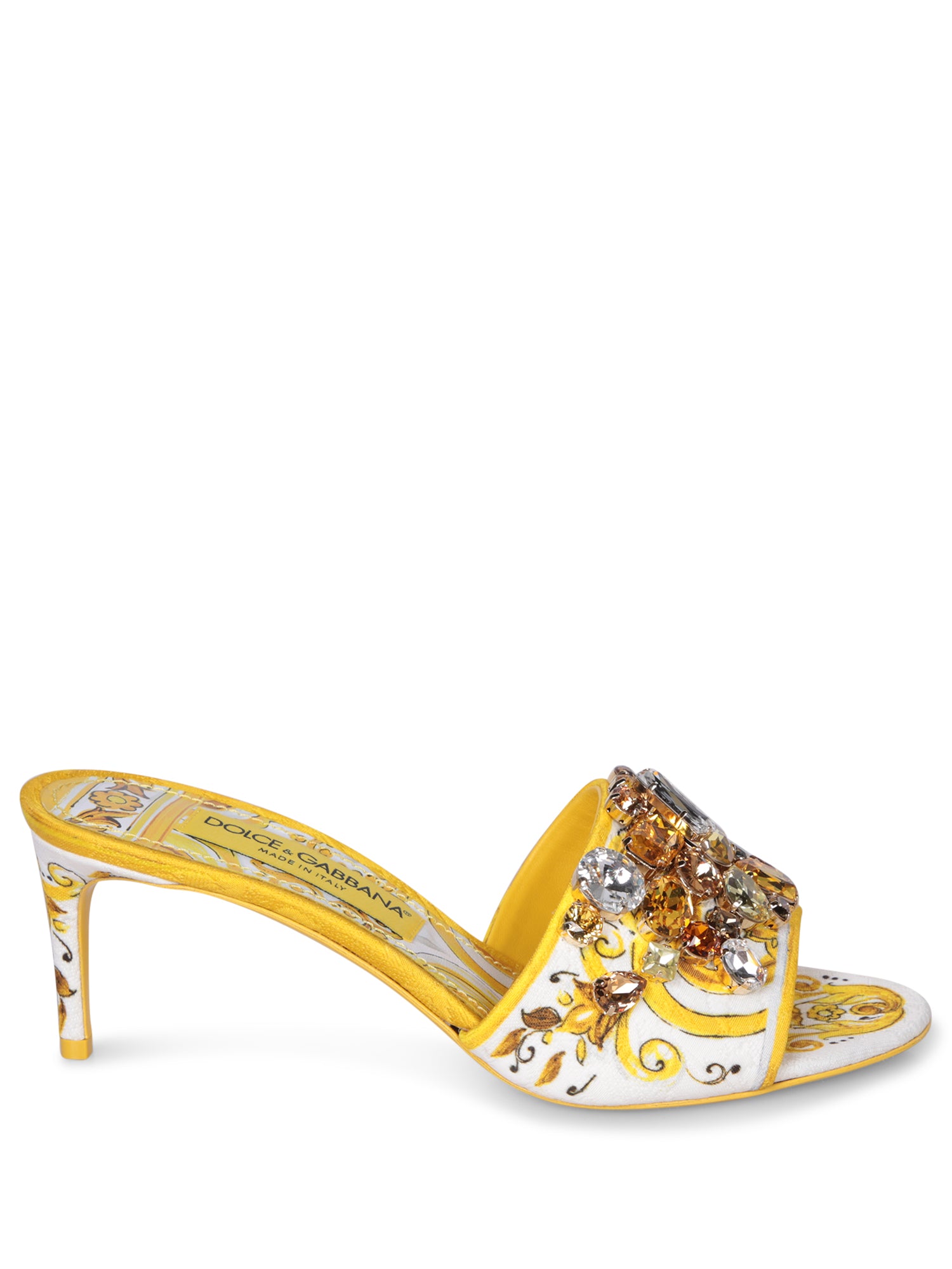 DOLCE  GABBANA 브로케이드 힐 옐로 샌들