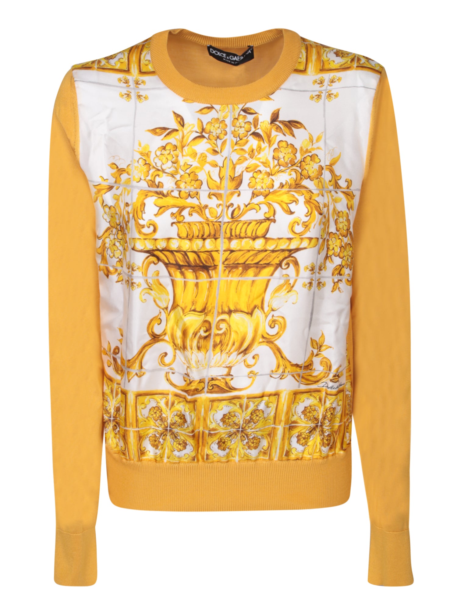DOLCE  GABBANA 마욜리카 옐로 스웨터