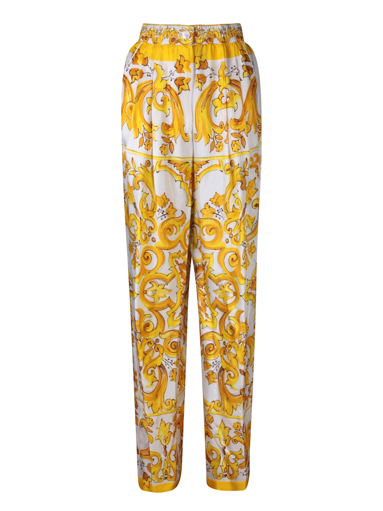 DOLCE  GABBANA 옐로 마욜리카 와이드 팬츠
