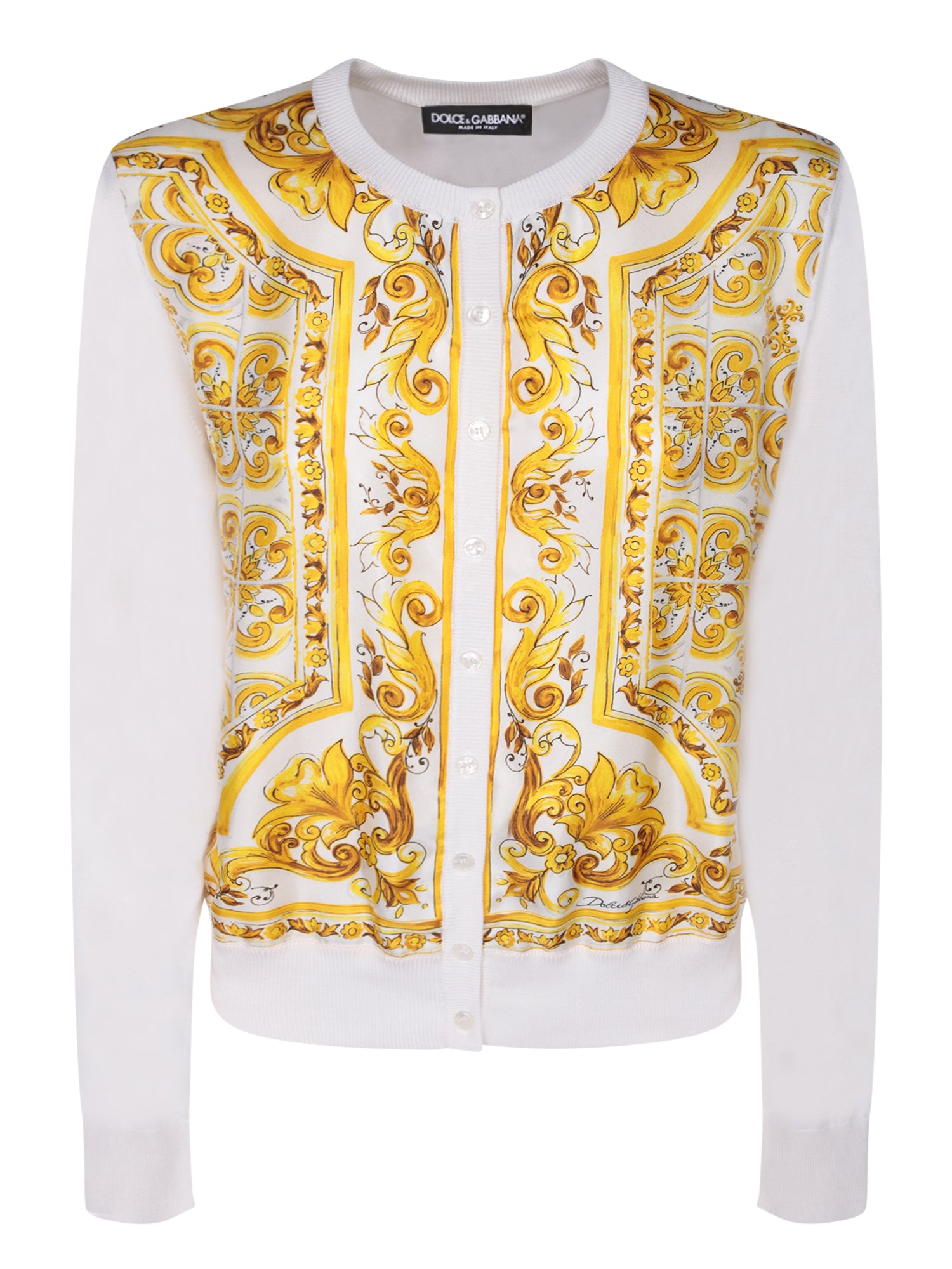 DOLCE  GABBANA 마욜리카 옐로 가디건